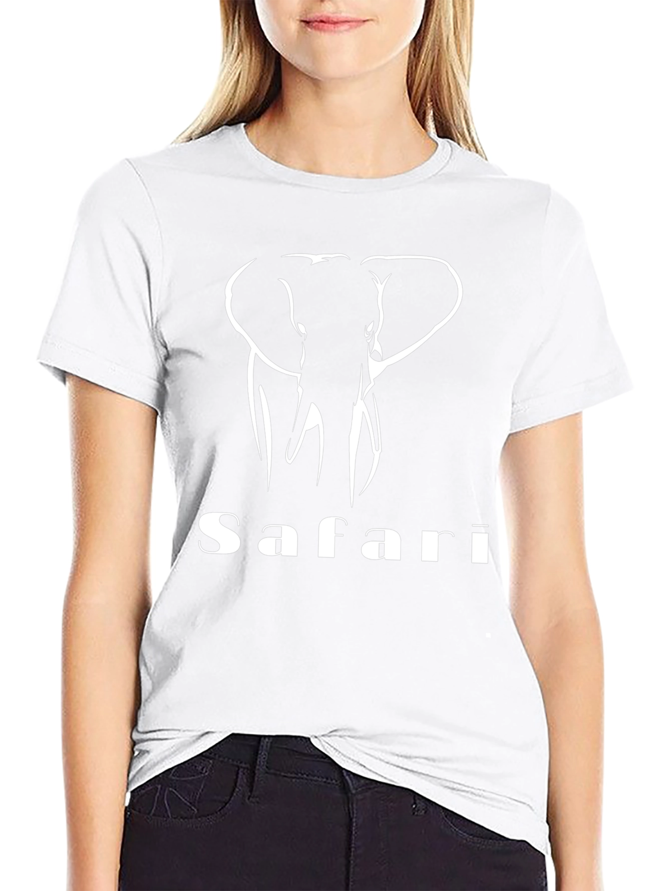 Safari Elephant Graphic Black T-Shirt
