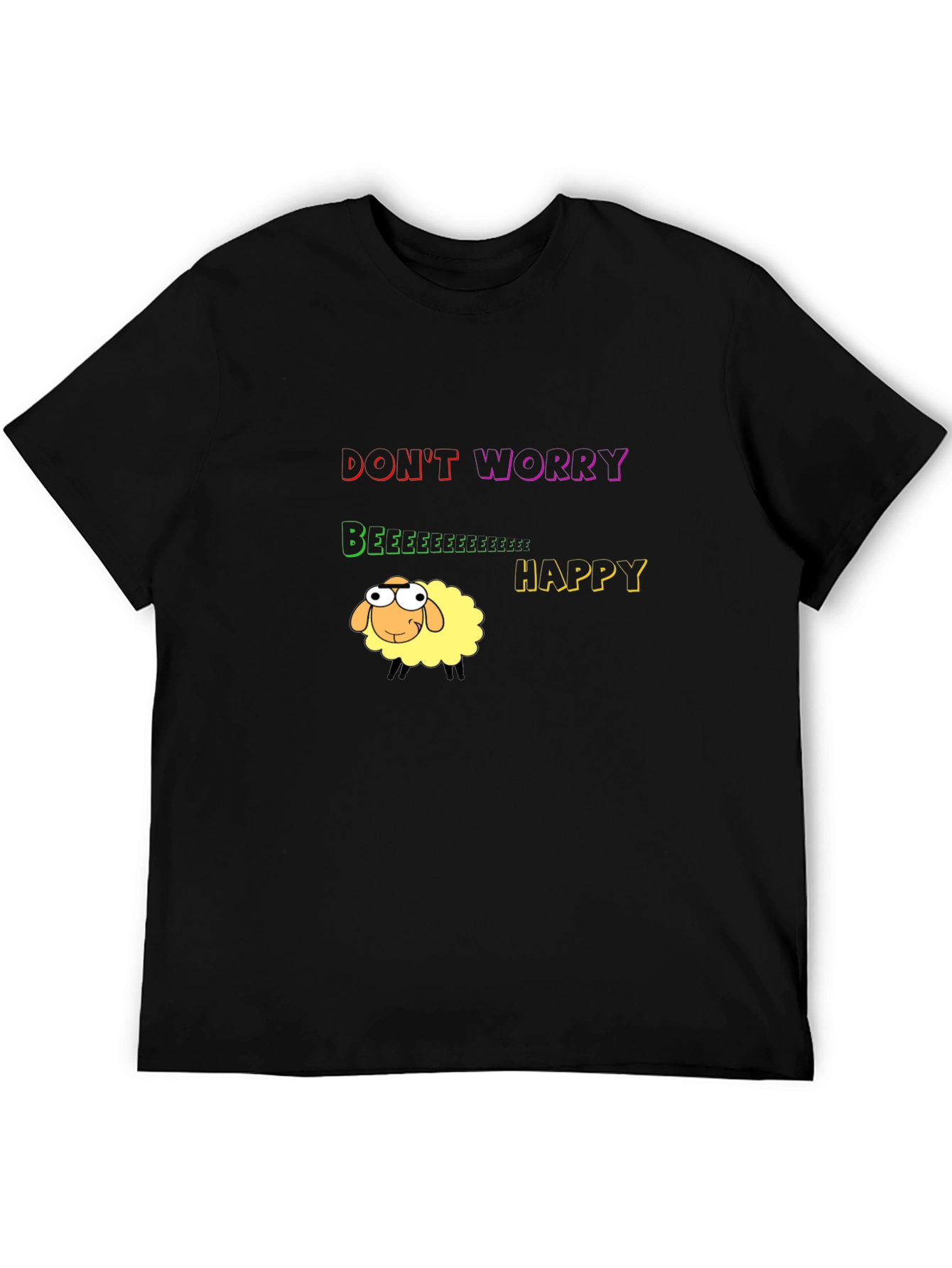 Dont Worry Be Happy Sheep Graphic T-Shirt