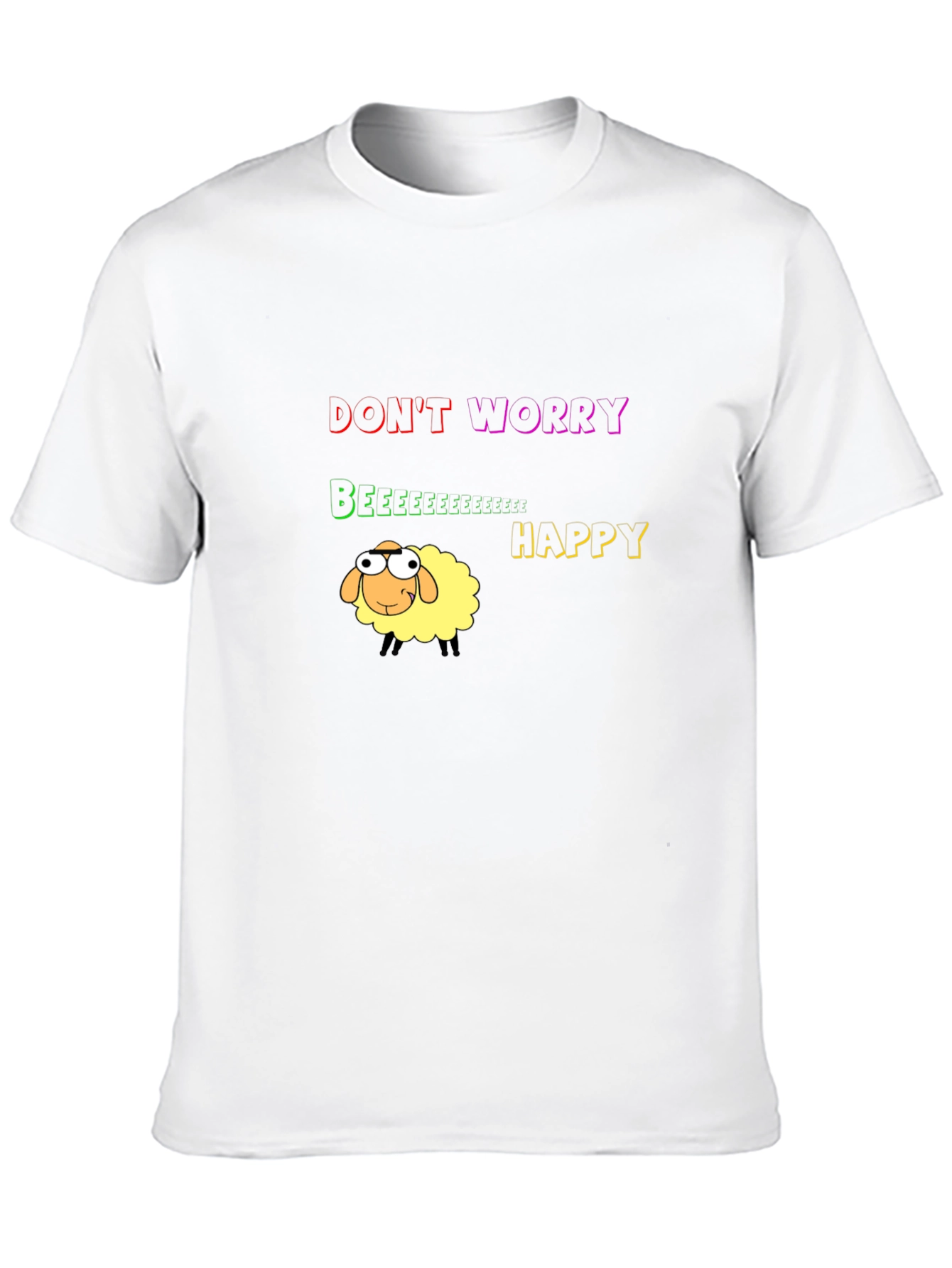 Dont Worry Be Happy Sheep Graphic T-Shirt