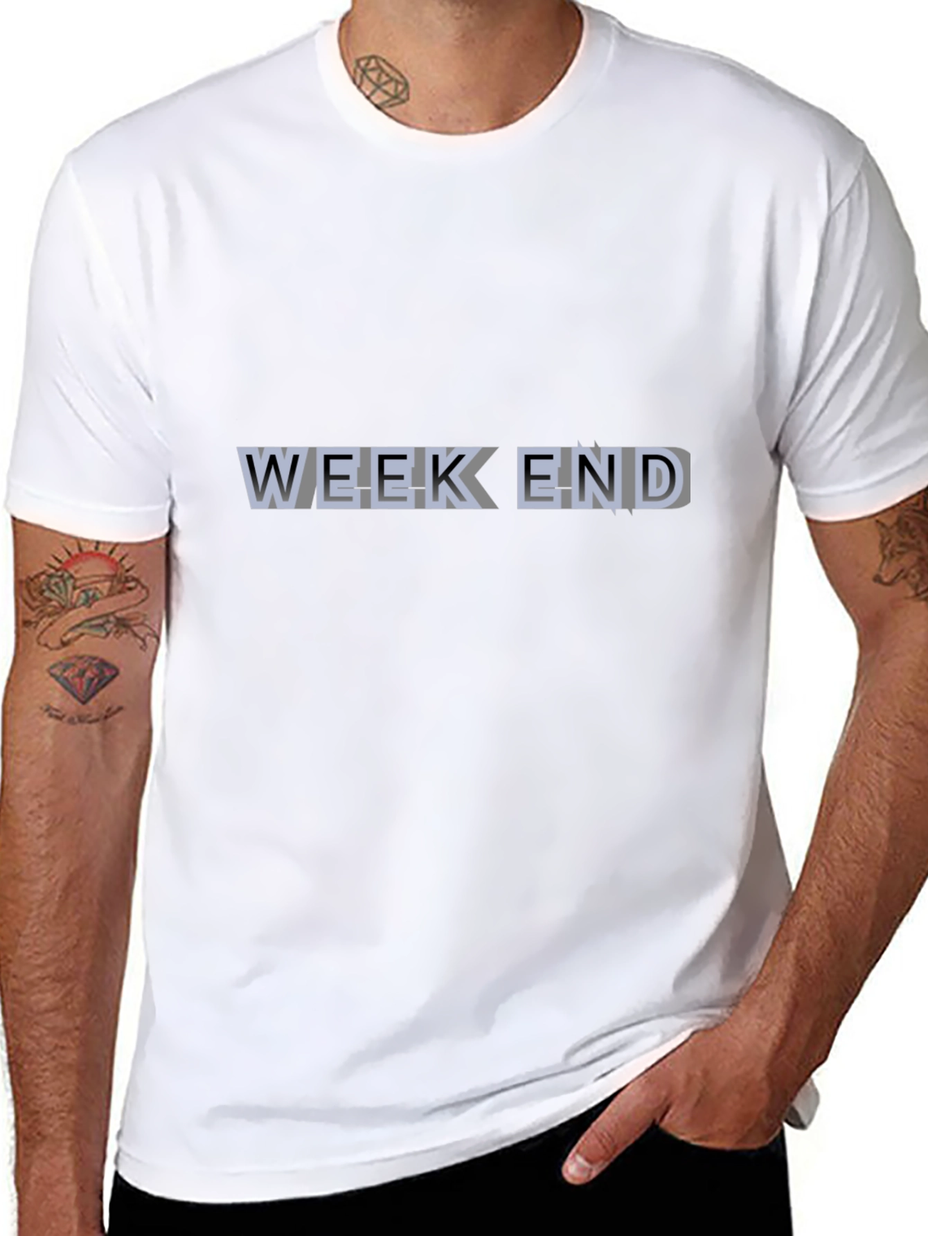 Weekend Graphic Print Black T-Shirt