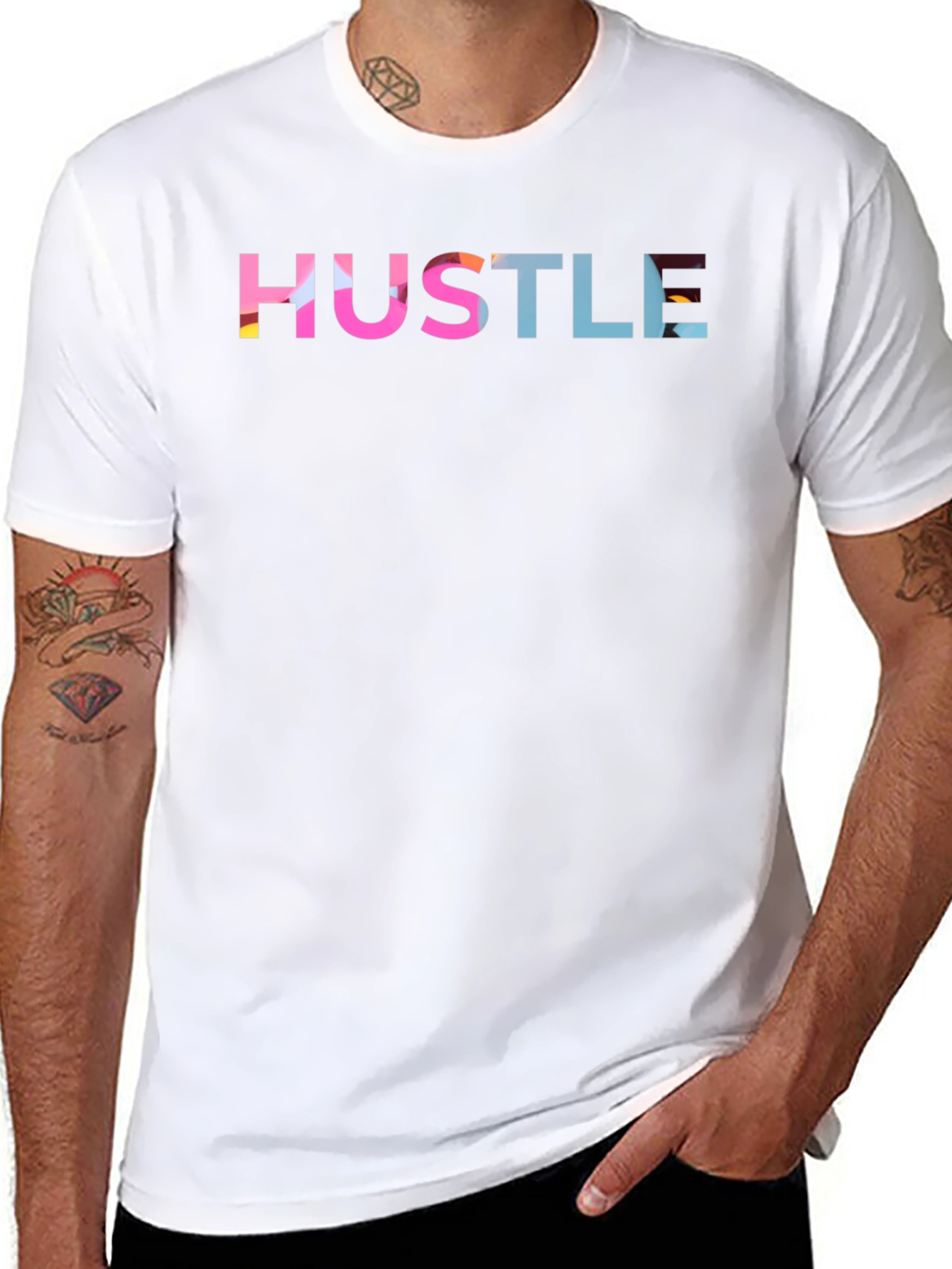 Hustle Graphic Print Black T-Shirt