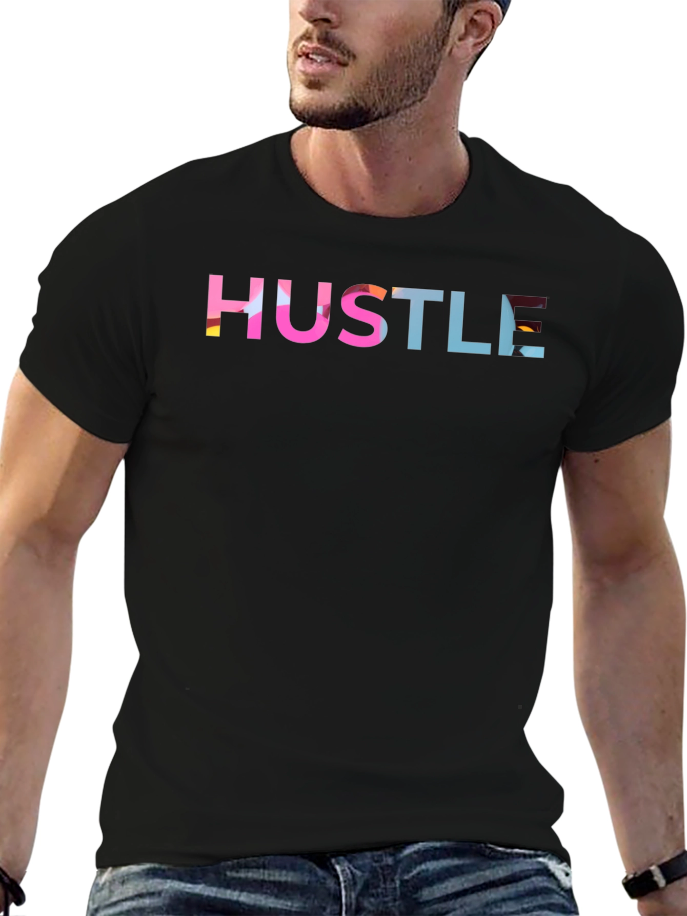 Hustle Graphic Print Black T-Shirt