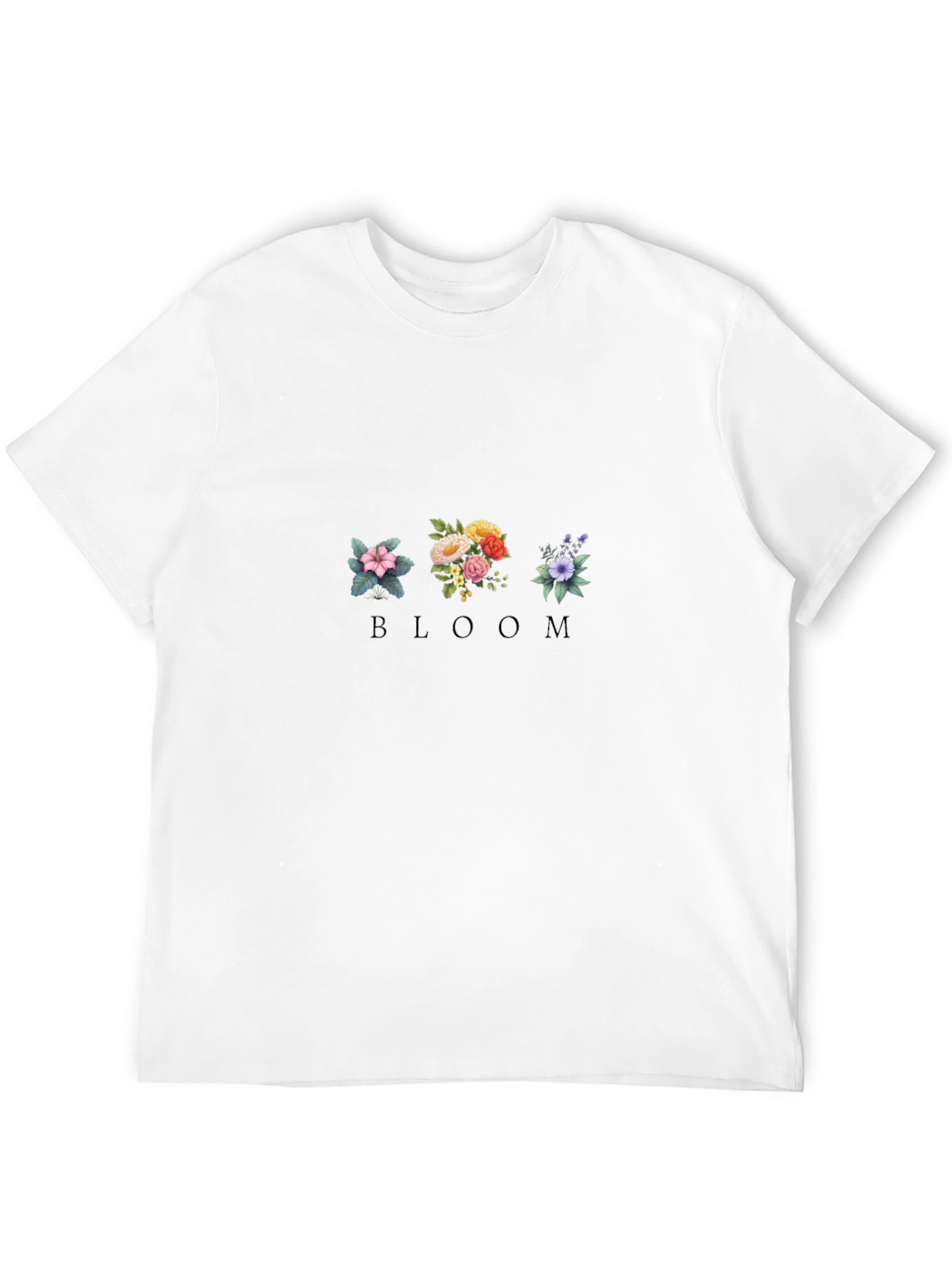 Floral Bloom Graphic Black T-Shirt