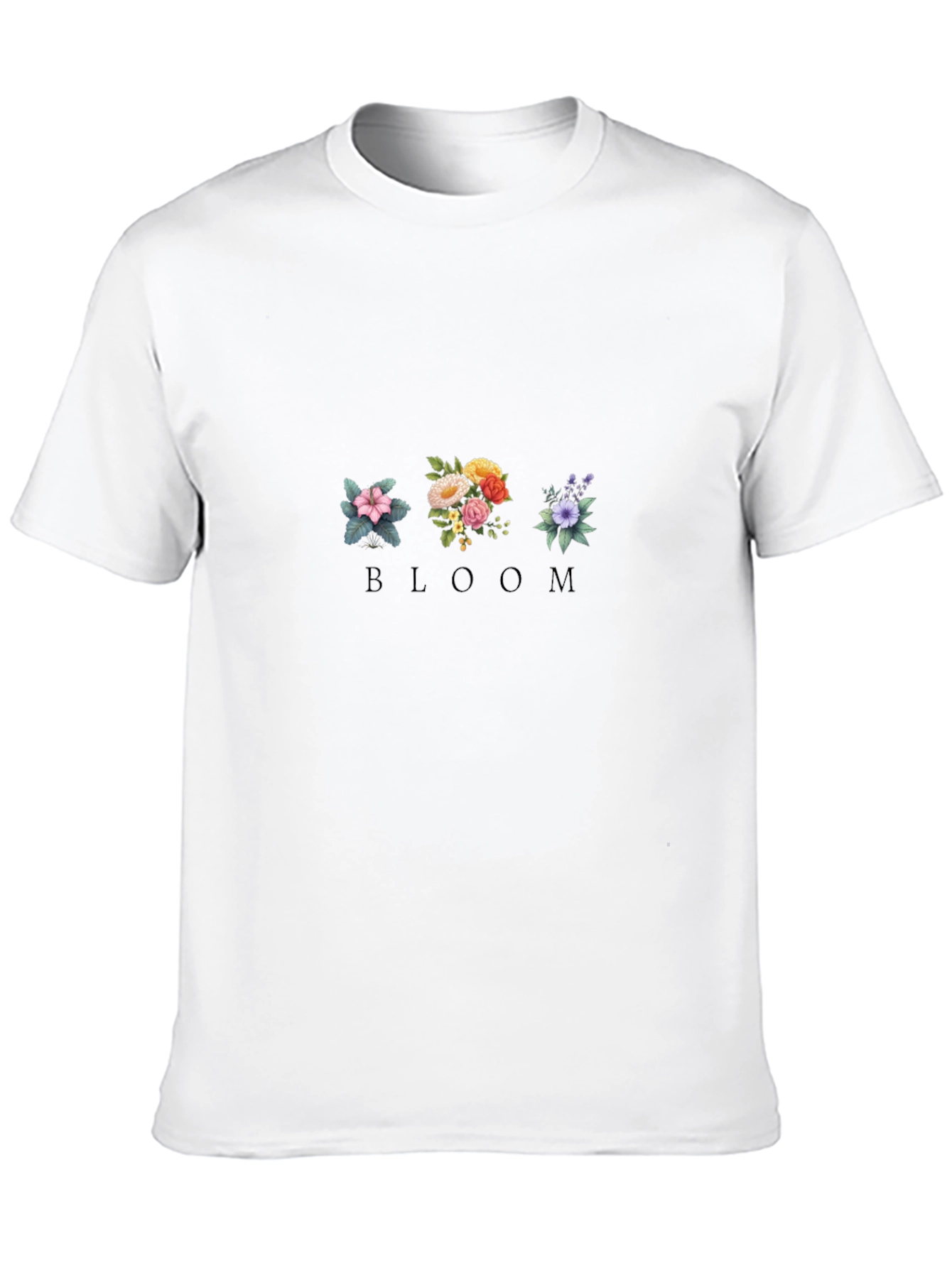 Floral Bloom Graphic Black T-Shirt