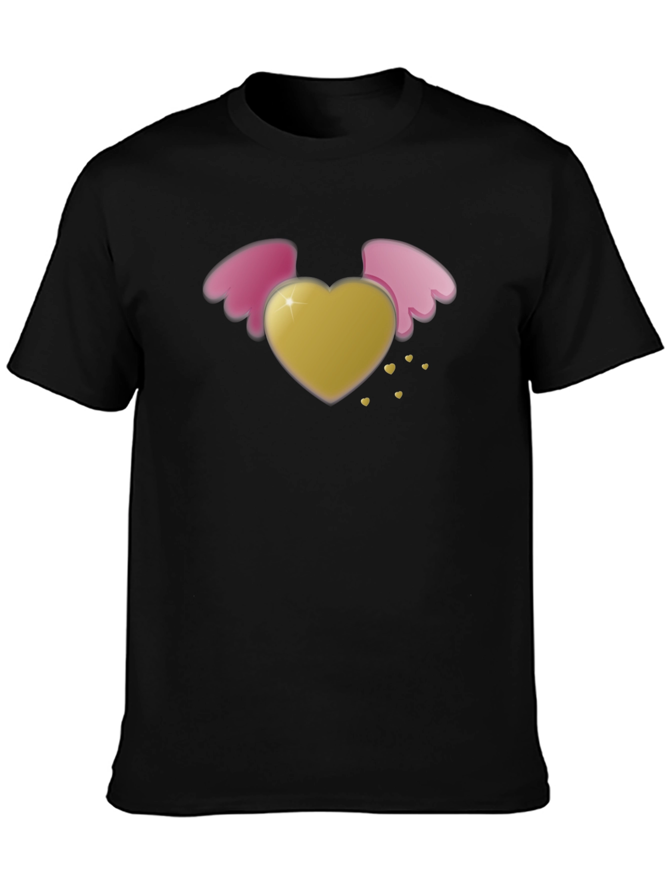 Heart with Wings Black T-Shirt
