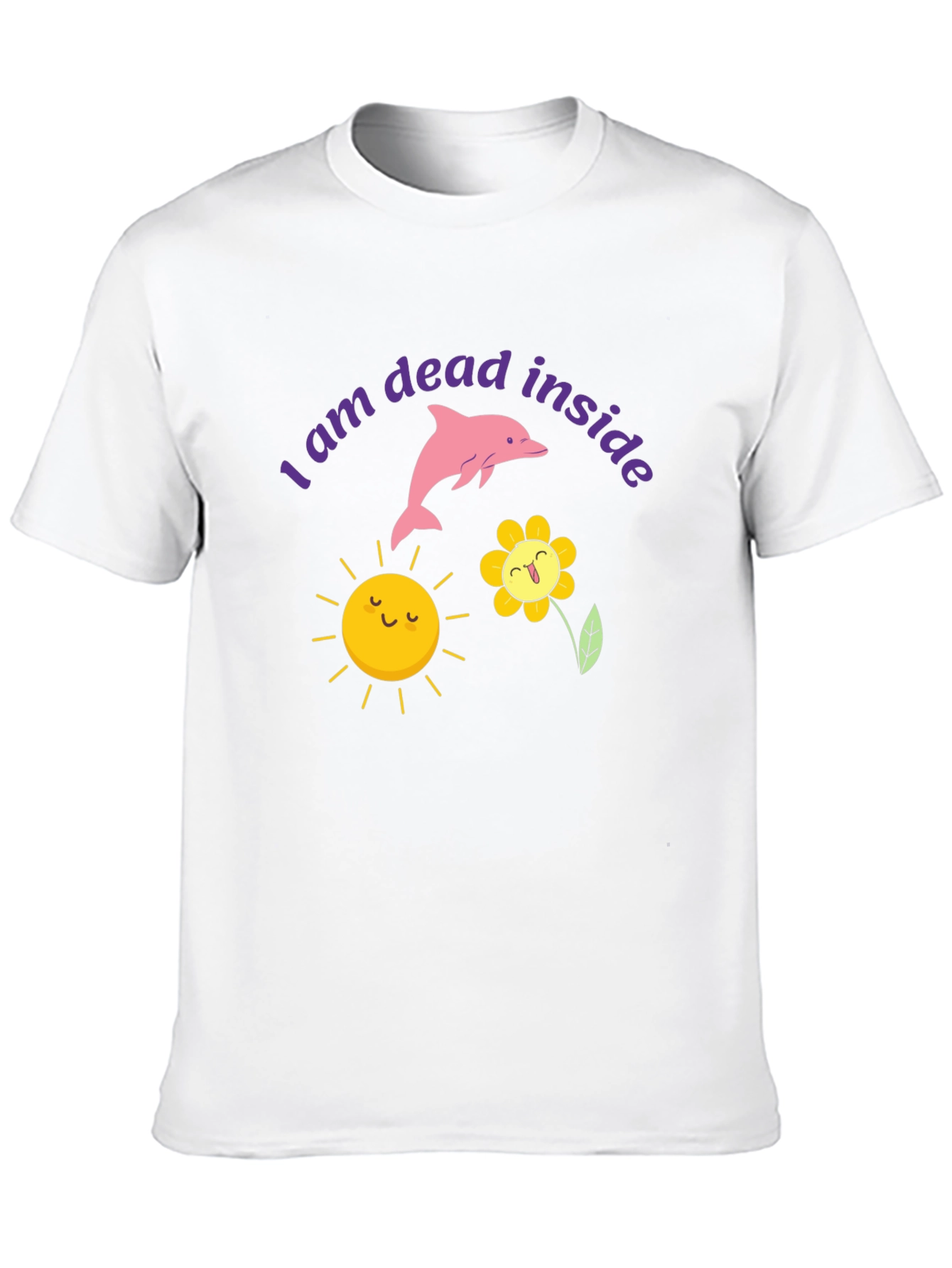 Dead Inside Dolphin Graphic Tee - Trendy Unisex T-Shirt
