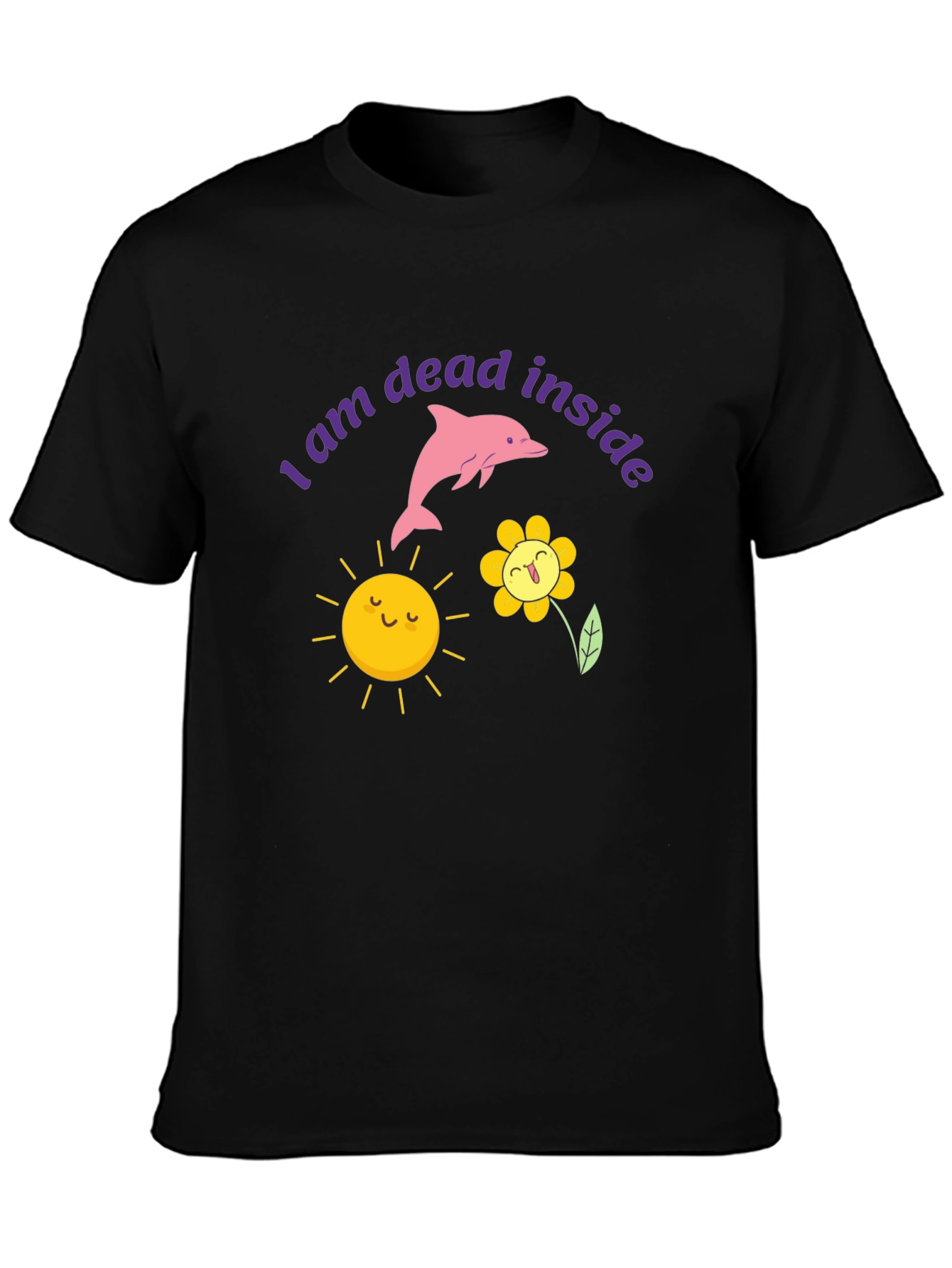 Dead Inside Dolphin Graphic Tee - Trendy Unisex T-Shirt