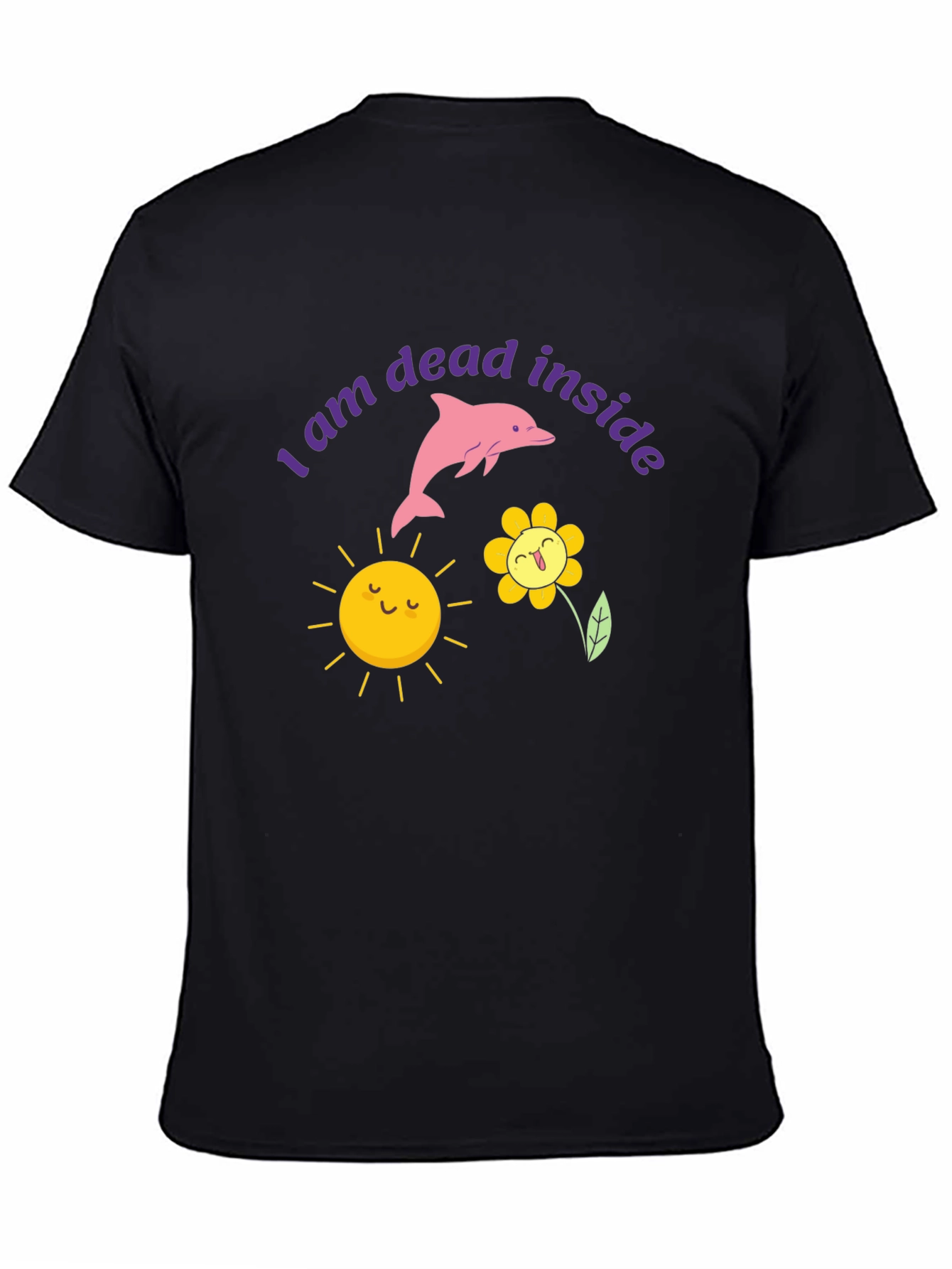 Dead Inside Dolphin Graphic Tee - Trendy Unisex T-Shirt