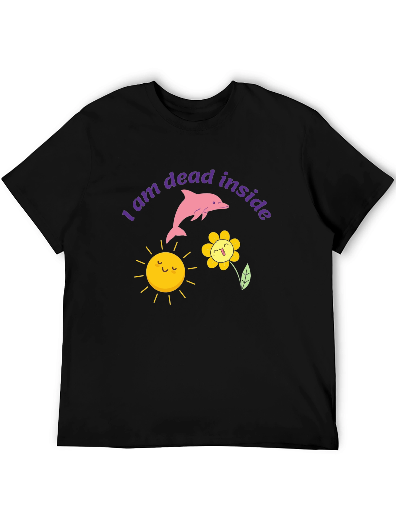 Dead Inside Dolphin Graphic Tee - Trendy Unisex T-Shirt