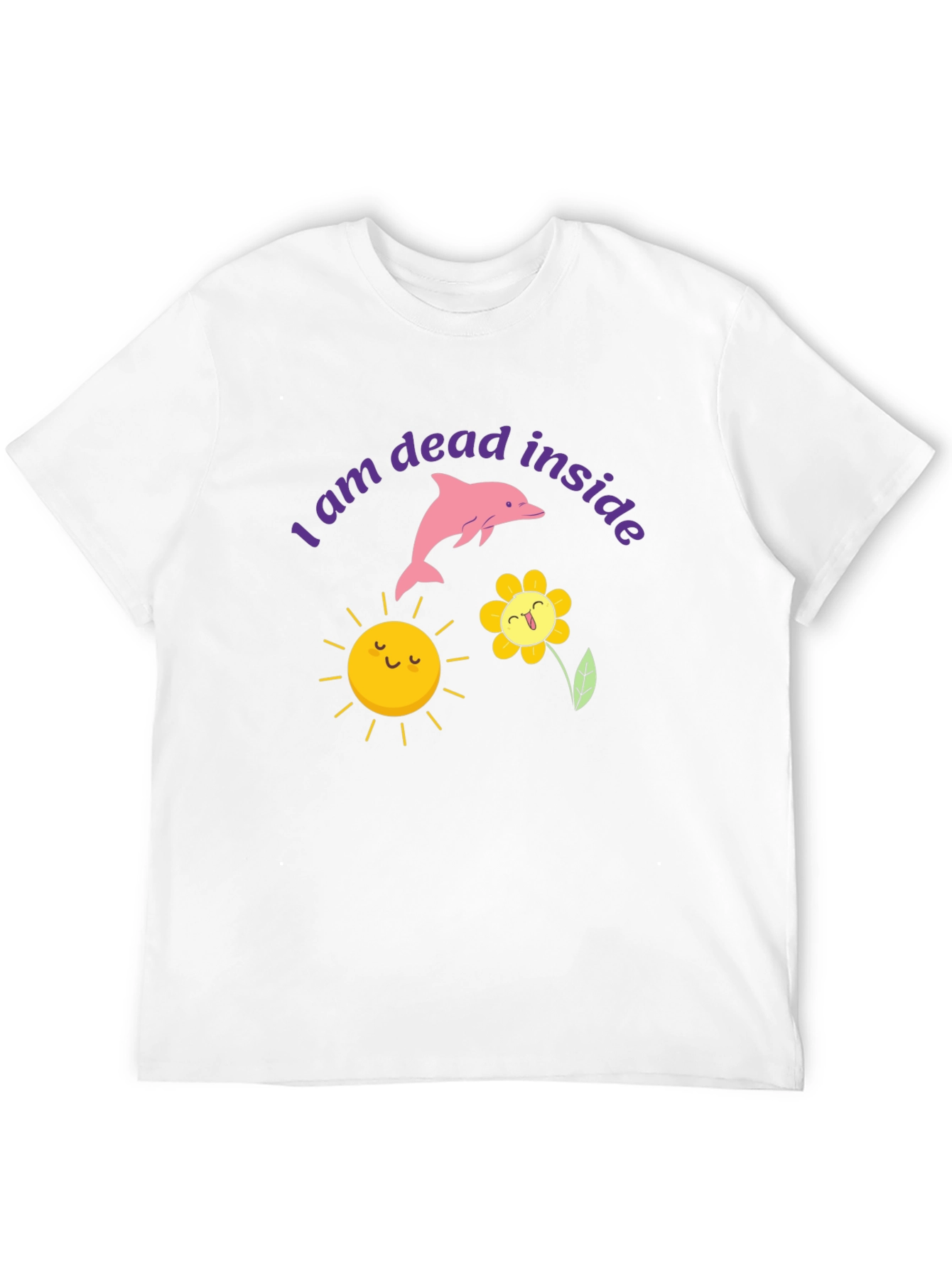 Dead Inside Dolphin Graphic Tee - Trendy Unisex T-Shirt