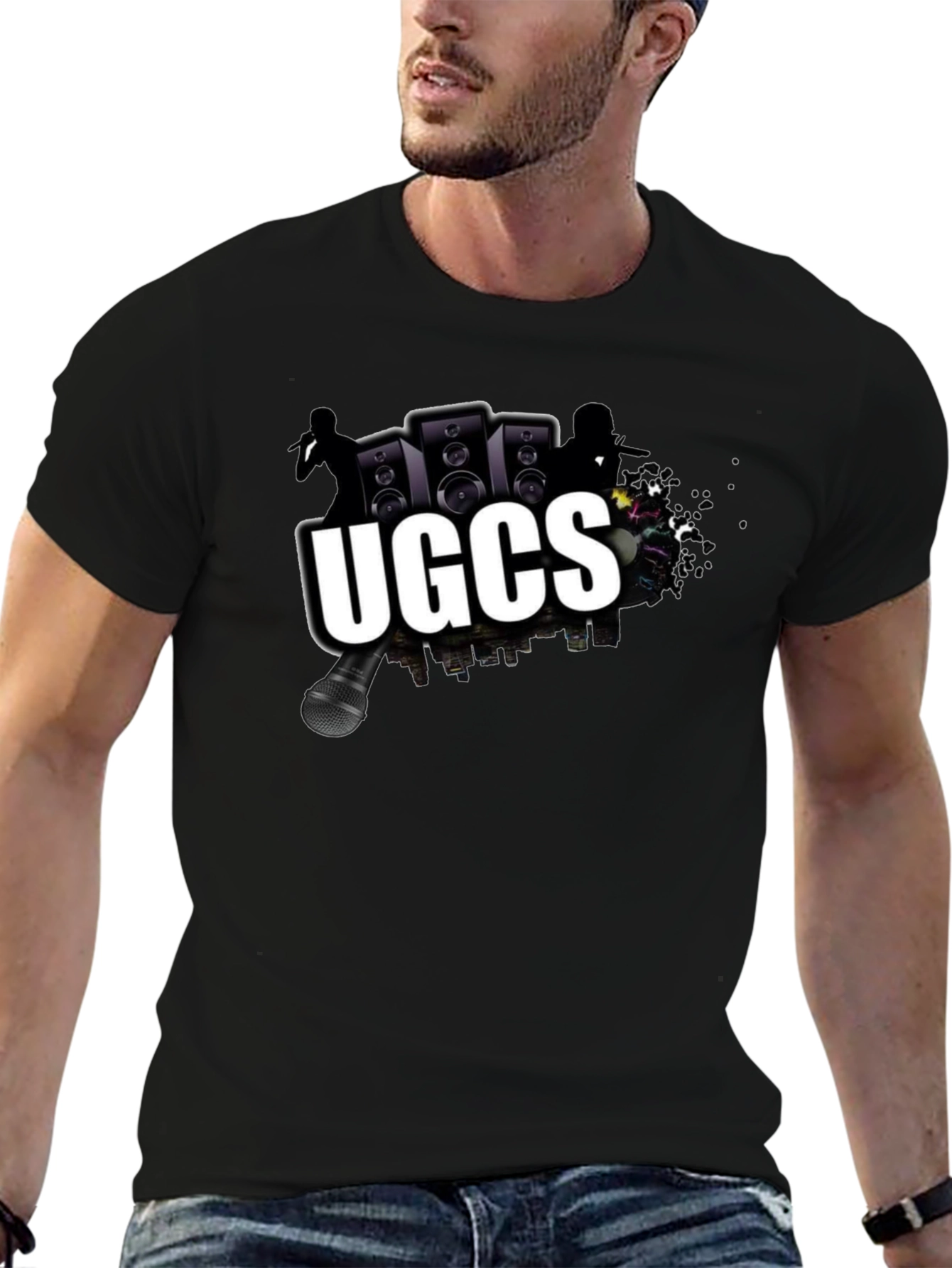 UGCS Graphic Print Black T-Shirt