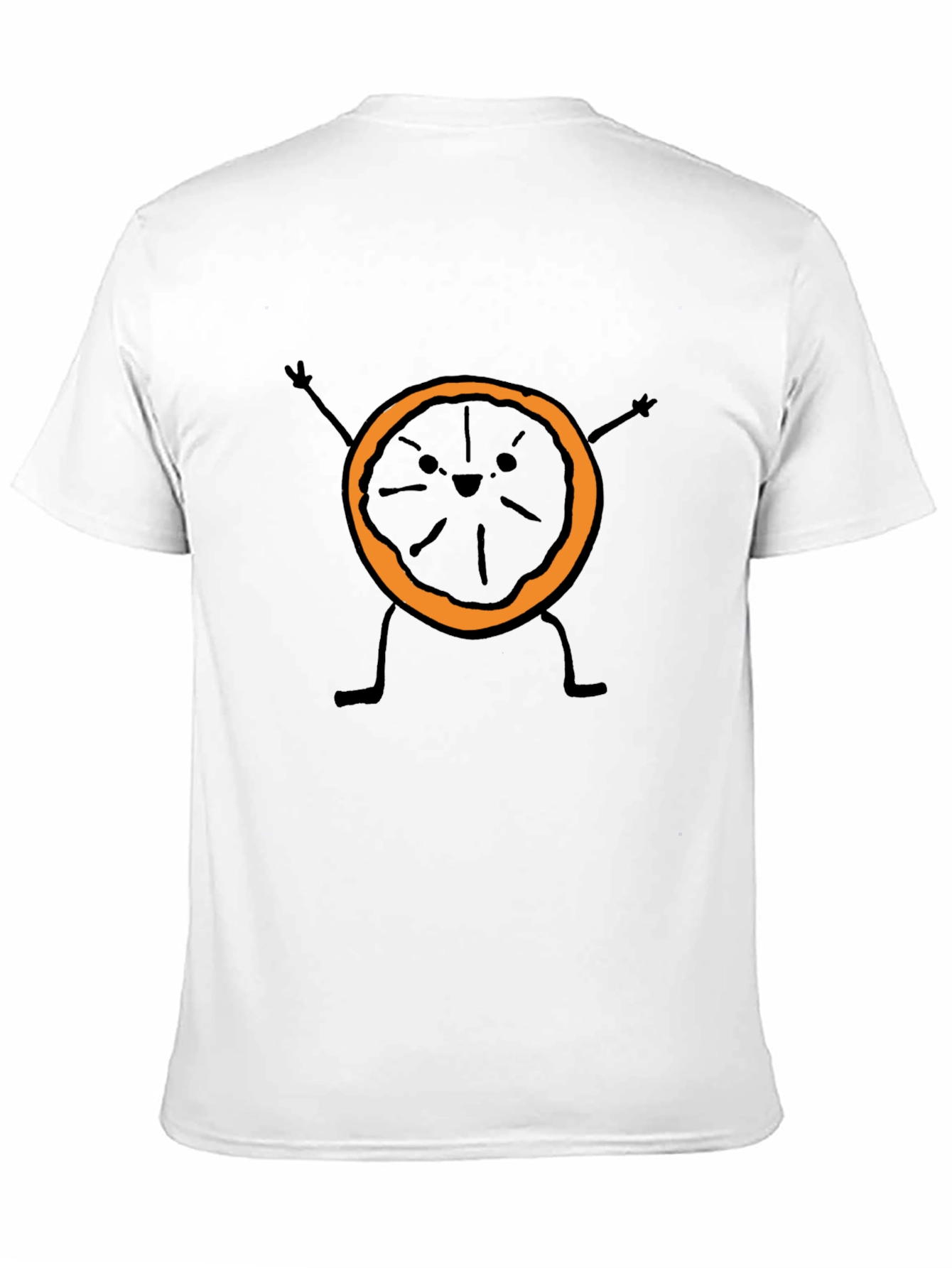 Funny Orange Slice Graphic Tee - Black