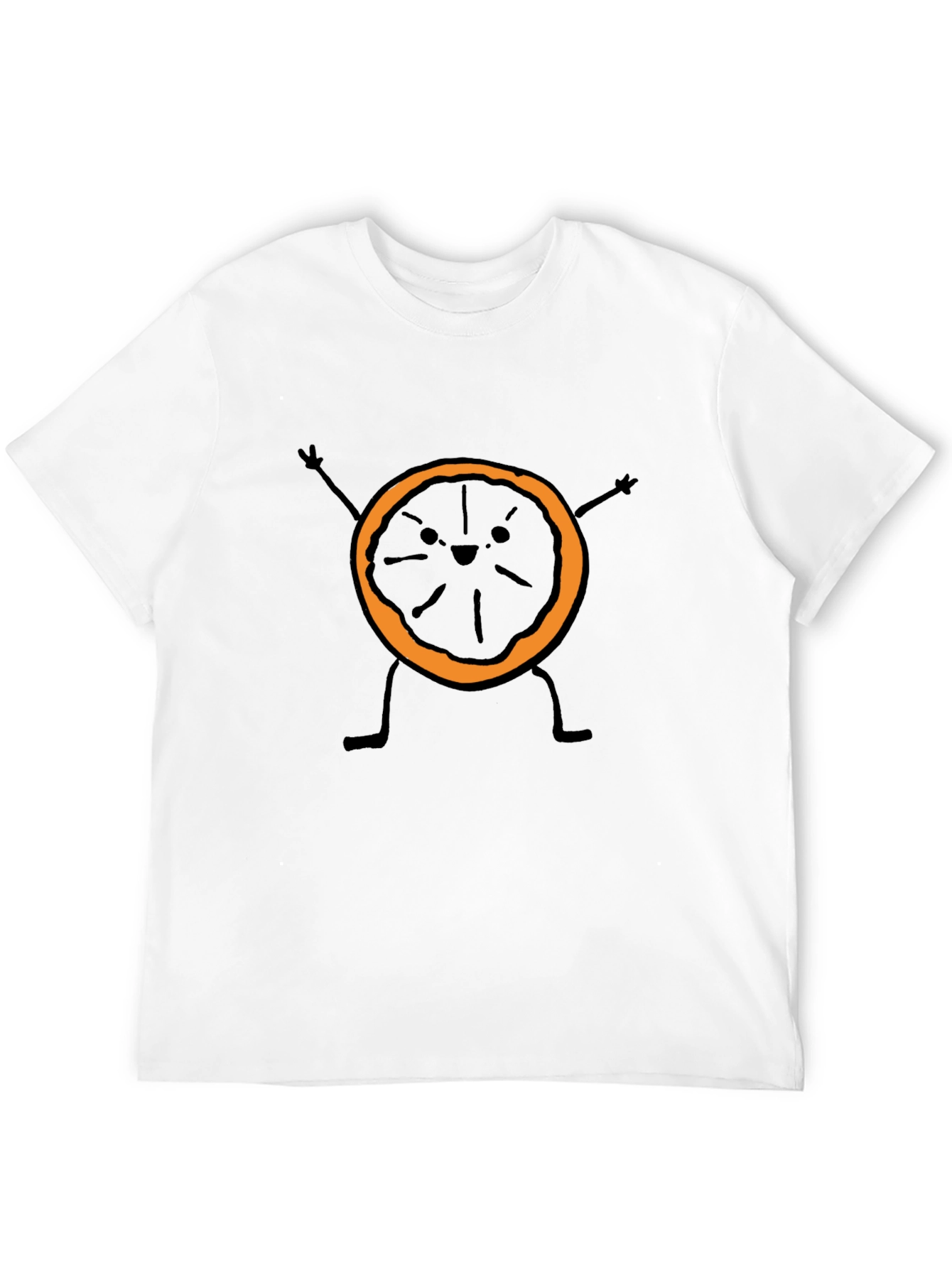 Funny Orange Slice Graphic Tee - Black
