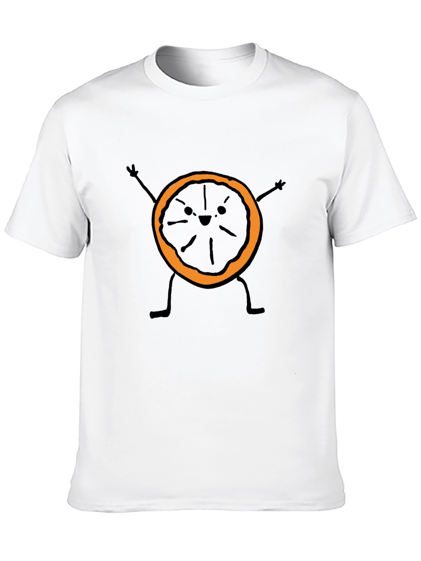 Funny Orange Slice Graphic Tee - Black
