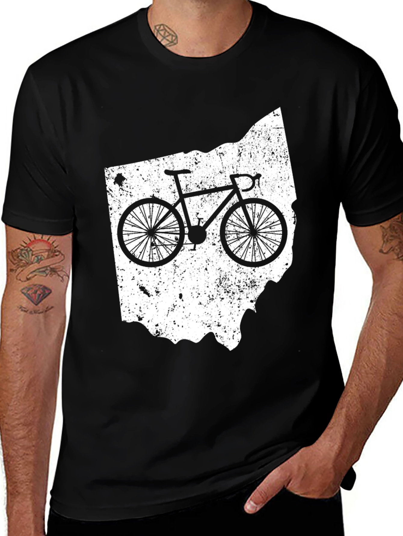 Ohio Bike Graphic Tee - State Pride Cycling Shirt