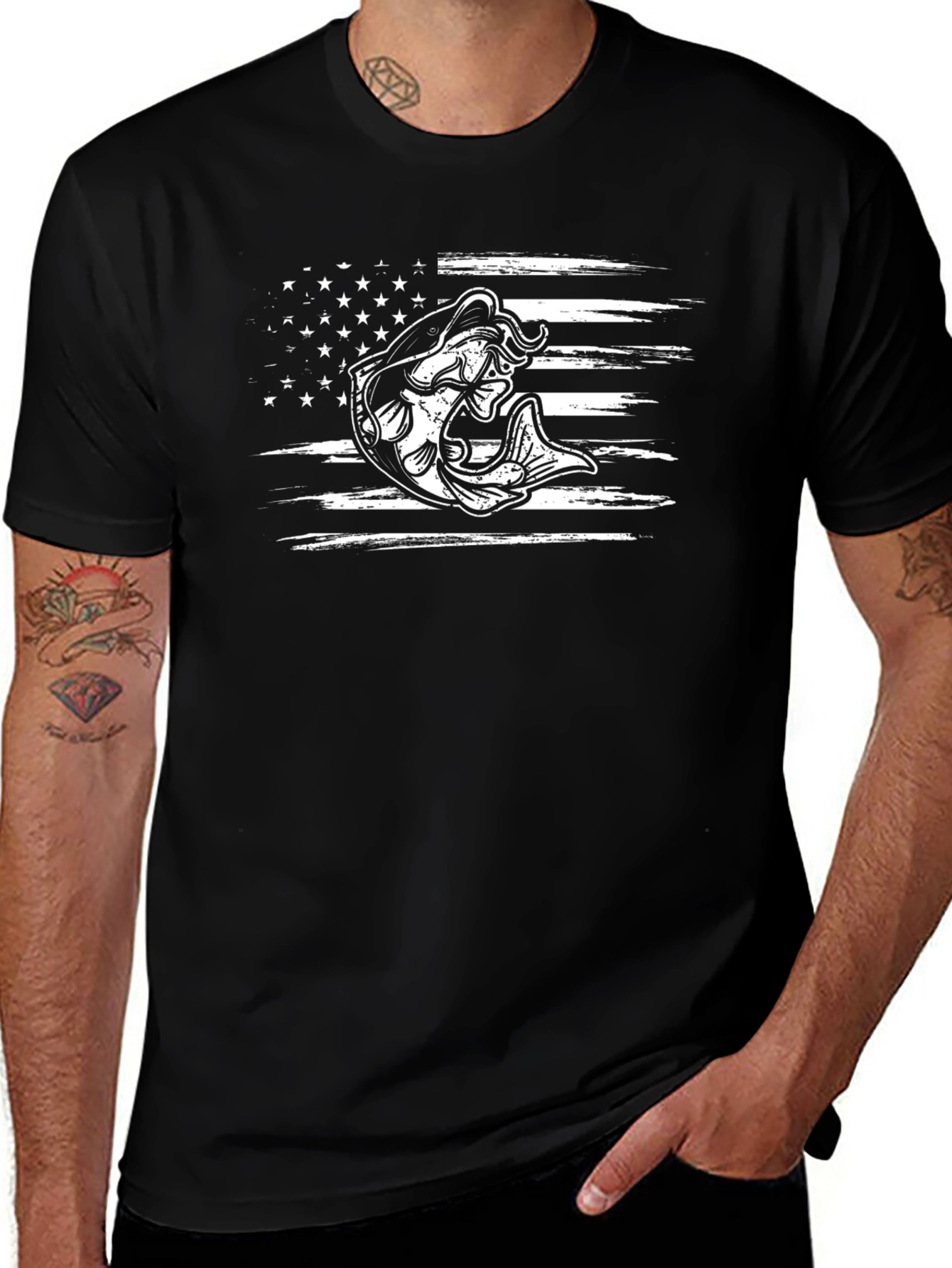 Fishing Flag Graphic Tee - Mens