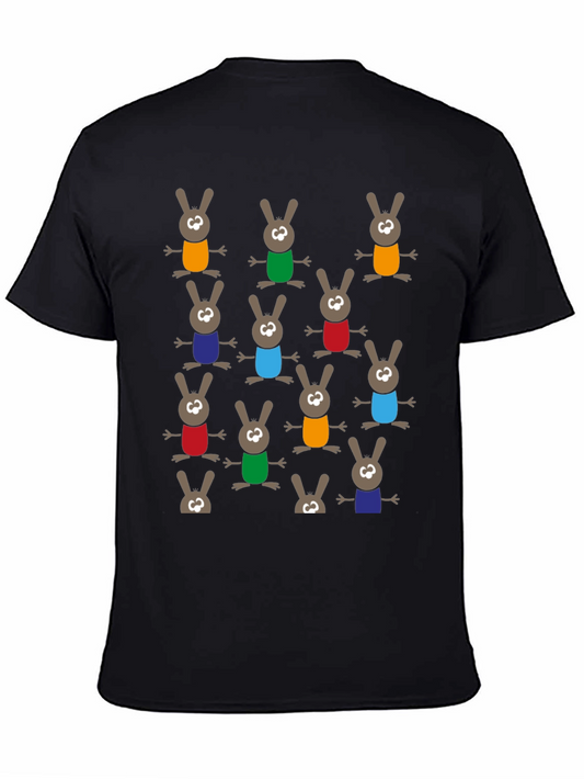 Fun Cartoon Bunny Pattern T-Shirt