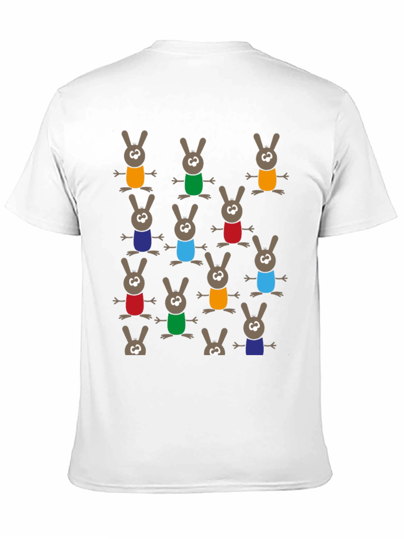 Fun Cartoon Bunny Pattern T-Shirt