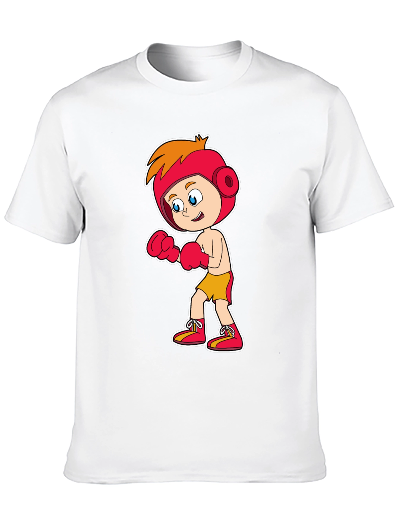 Cartoon Boxer T-Shirt Black Cotton Tee