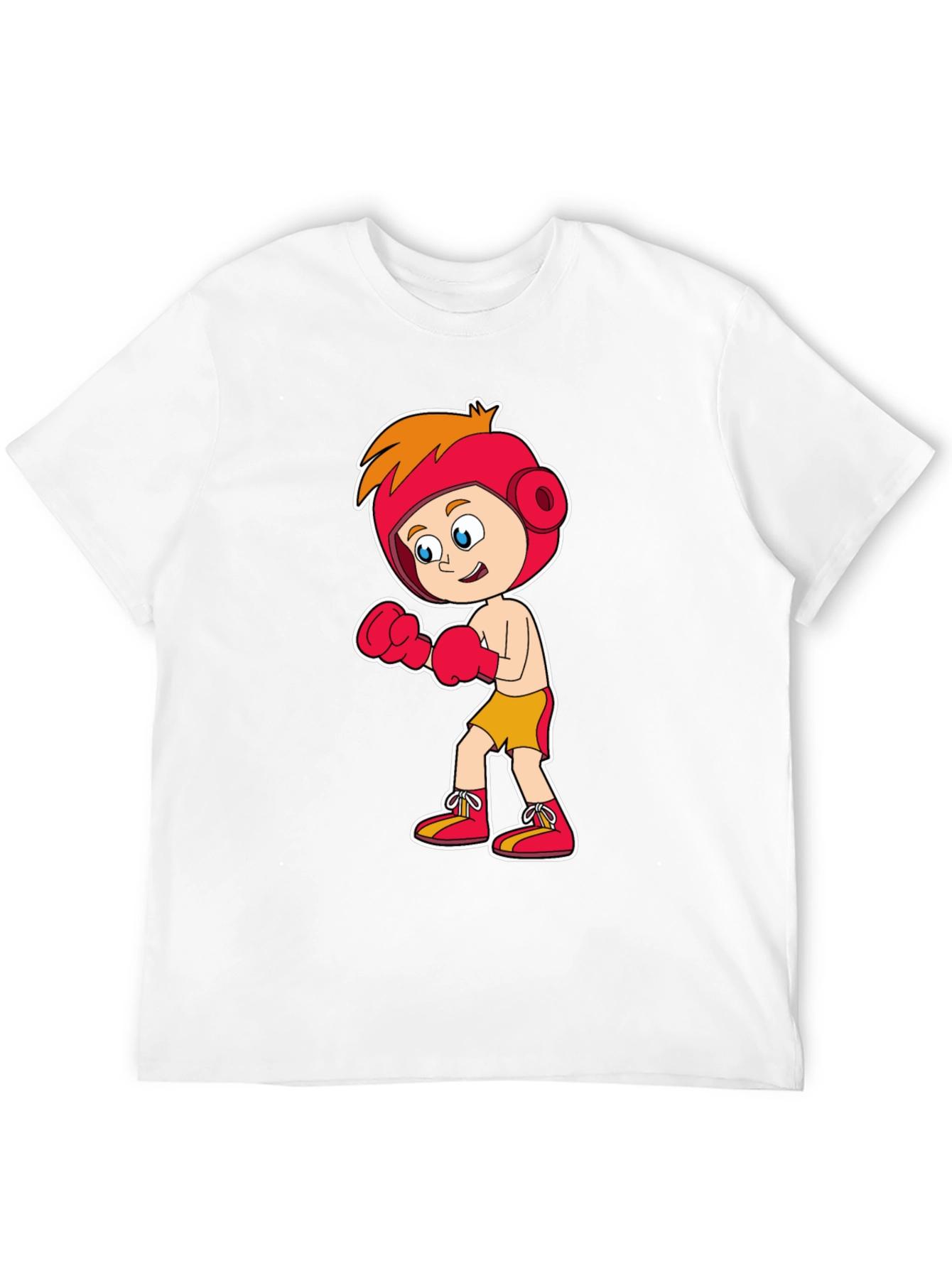 Cartoon Boxer T-Shirt Black Cotton Tee
