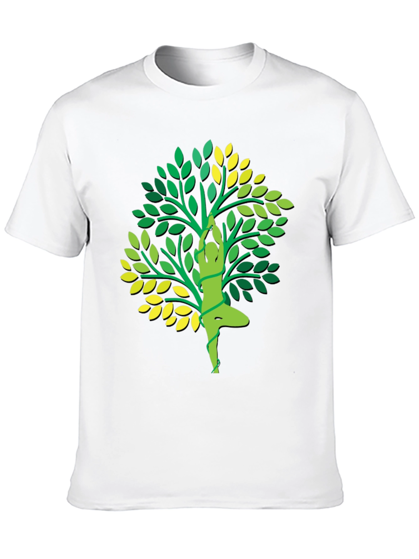 Yoga Tree Graphic Tee - Black Cotton T-Shirt
