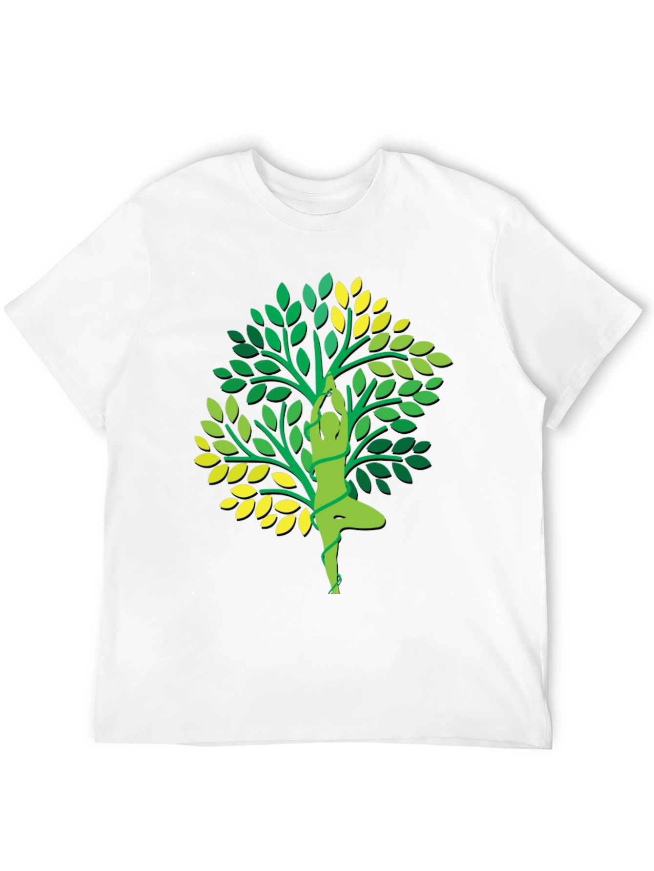 Yoga Tree Graphic Tee - Black Cotton T-Shirt