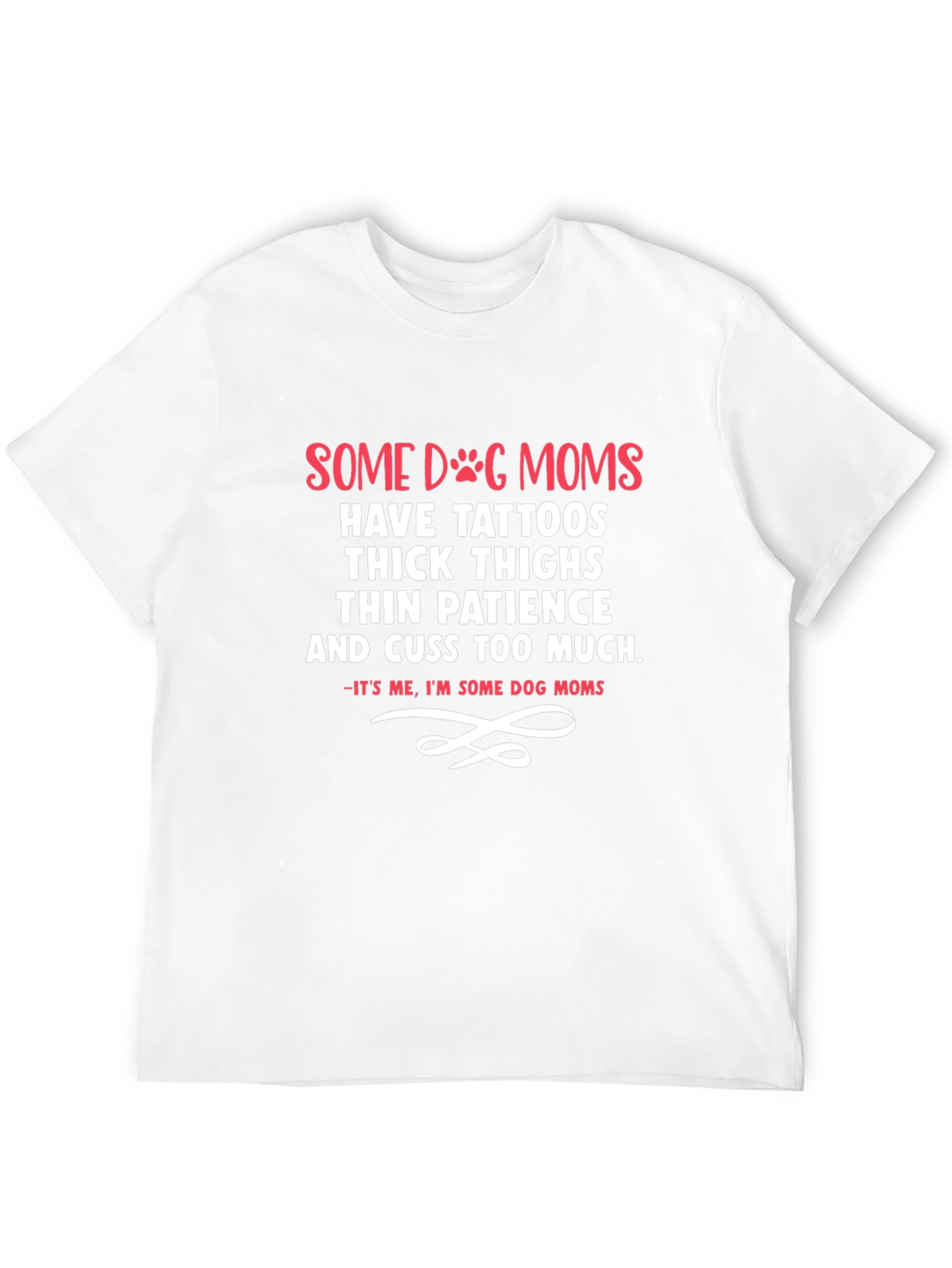 Funny Dog Mom Black Graphic T-Shirt – Bold Pink & White Print