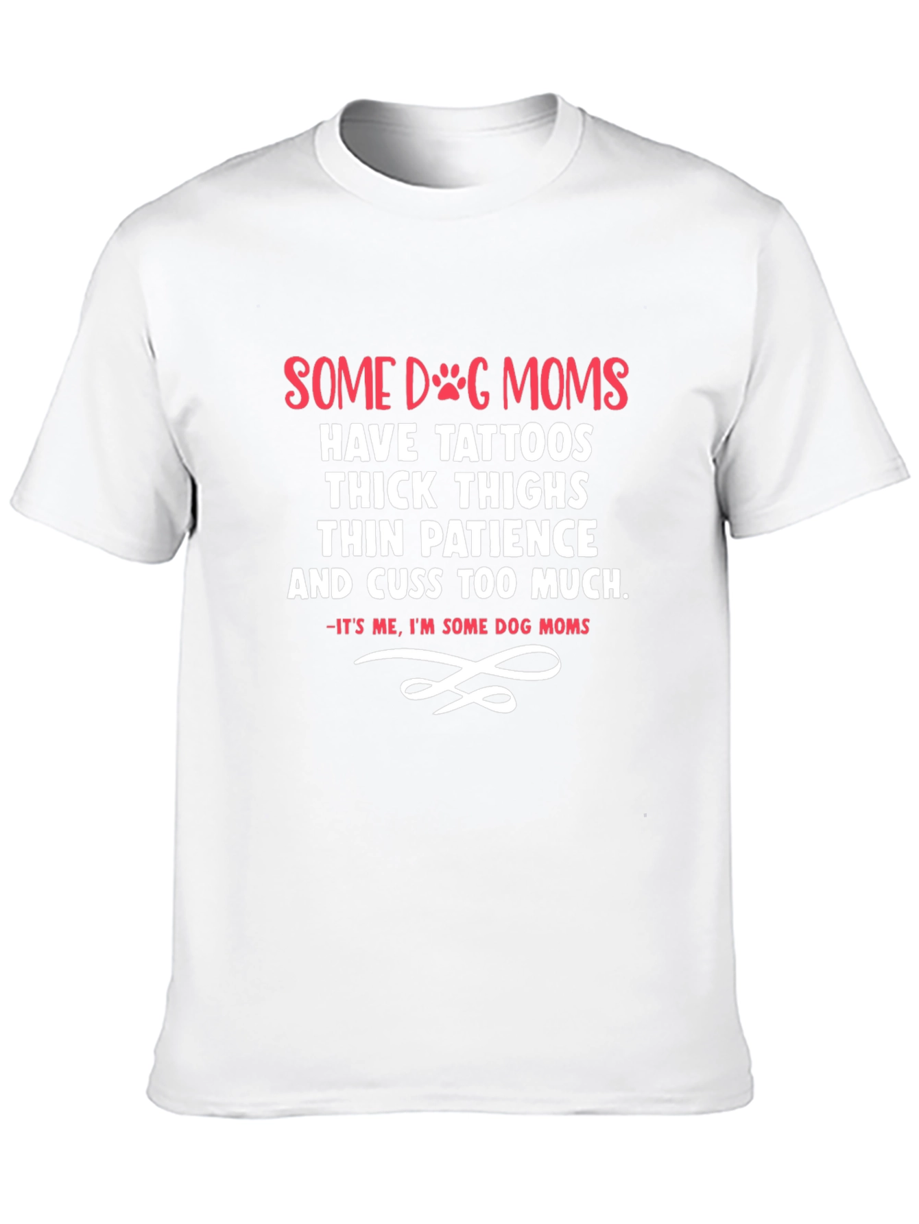 Funny Dog Mom Black Graphic T-Shirt – Bold Pink & White Print