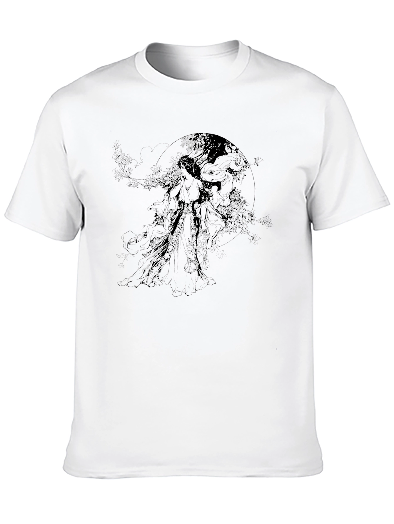 Abstract Graphic Print Mens Black T-Shirt