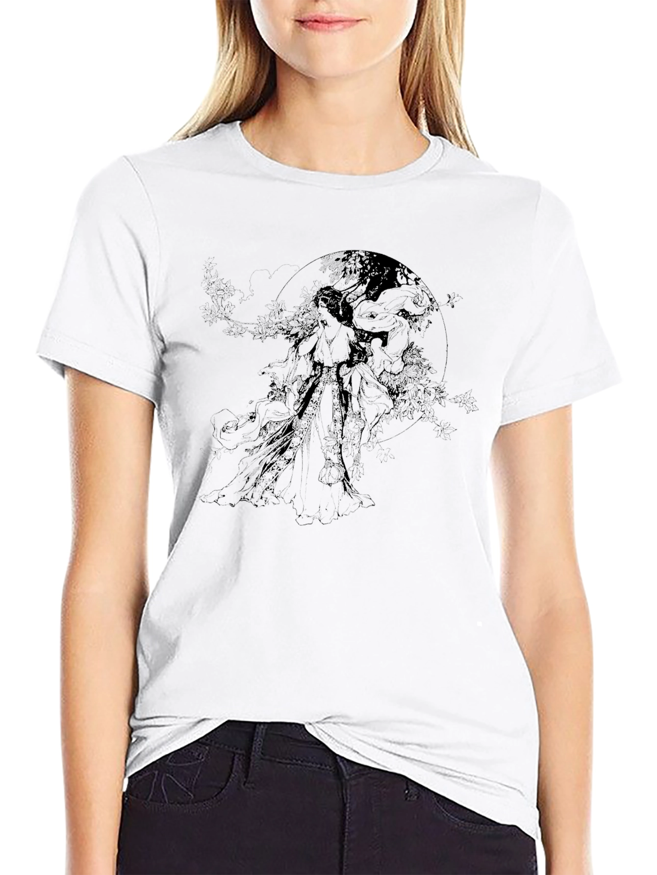 Abstract Graphic Print Mens Black T-Shirt