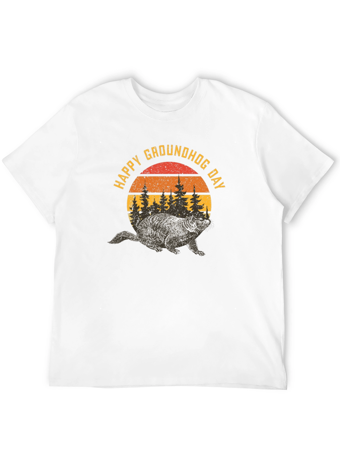 Happy Groundhog Day Retro Graphic T-Shirt
