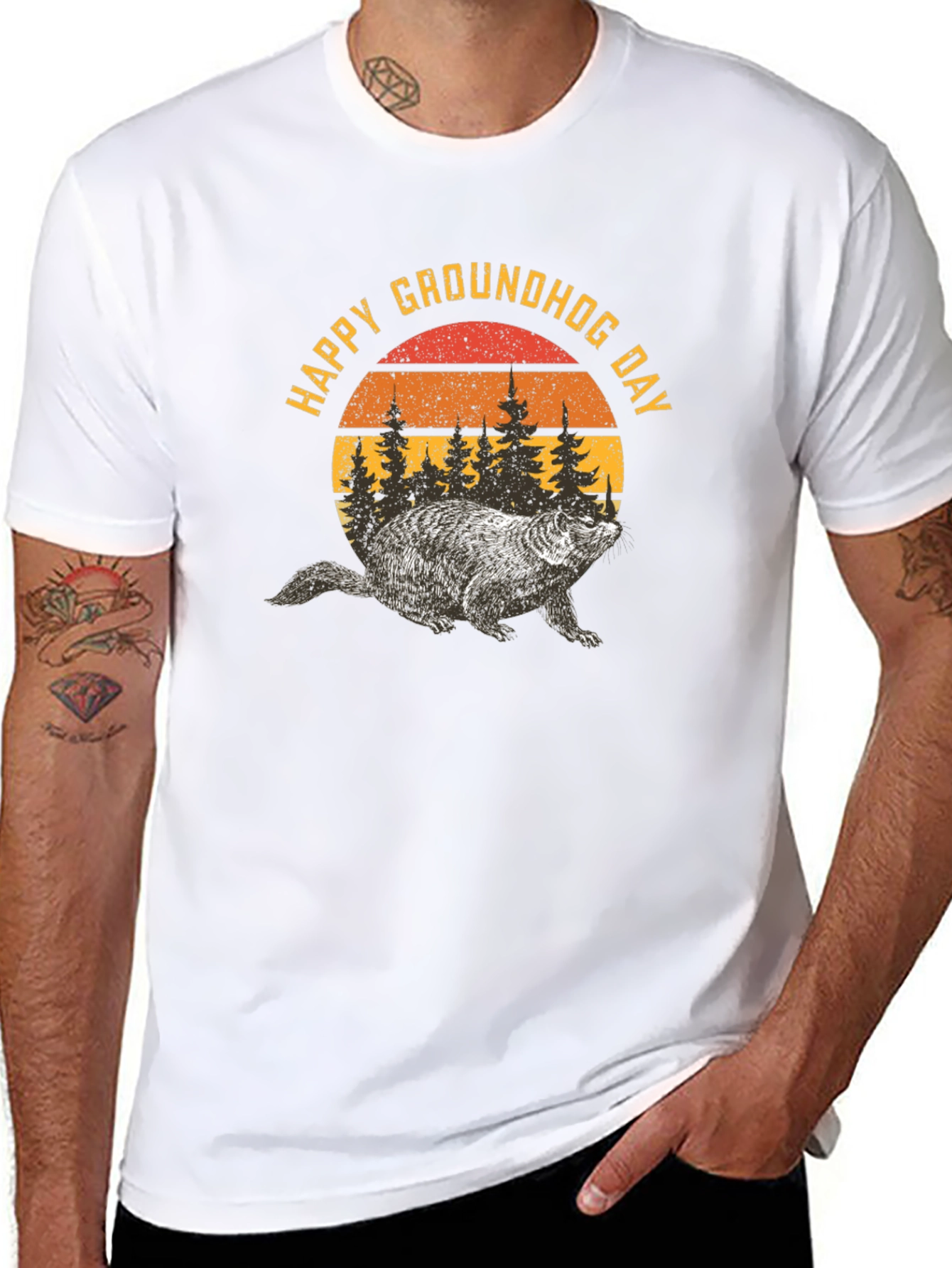 Happy Groundhog Day Retro Graphic T-Shirt