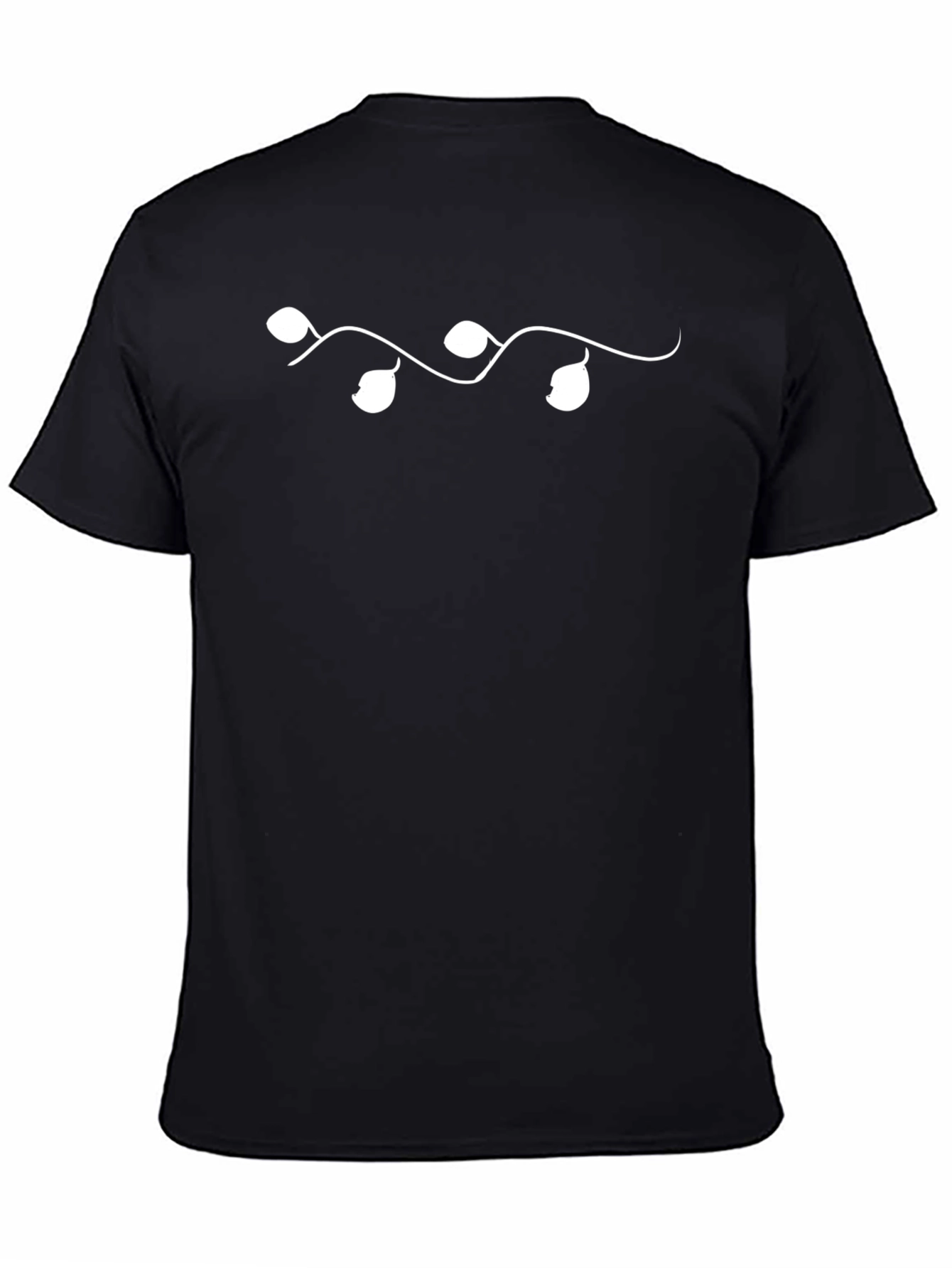 Mens Black Graphic Tee - Unique Leaf Design