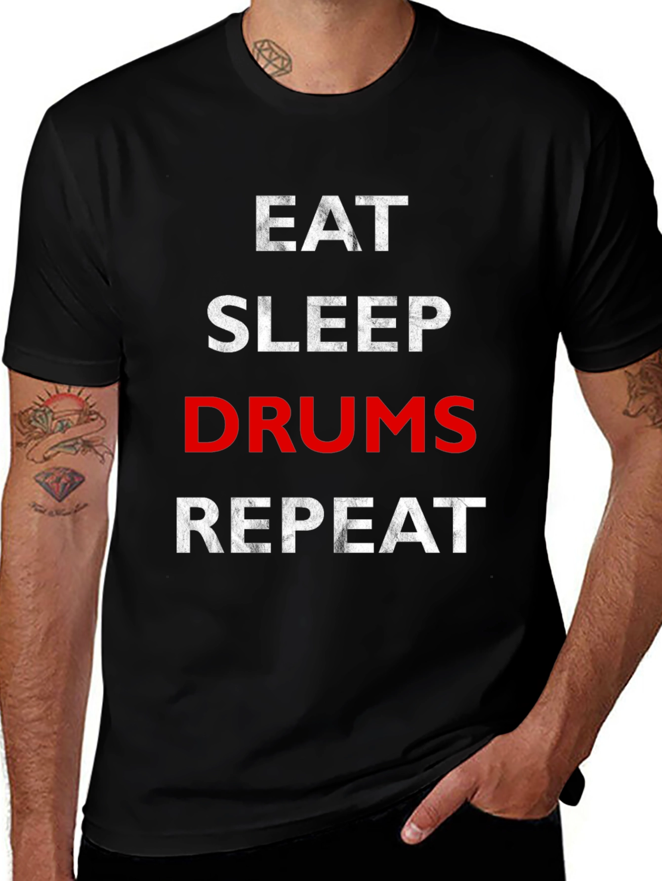 Eat Sleep Drums Repeat Graphic T-Shirt