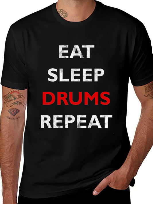 Eat Sleep Drums Repeat Graphic T-Shirt