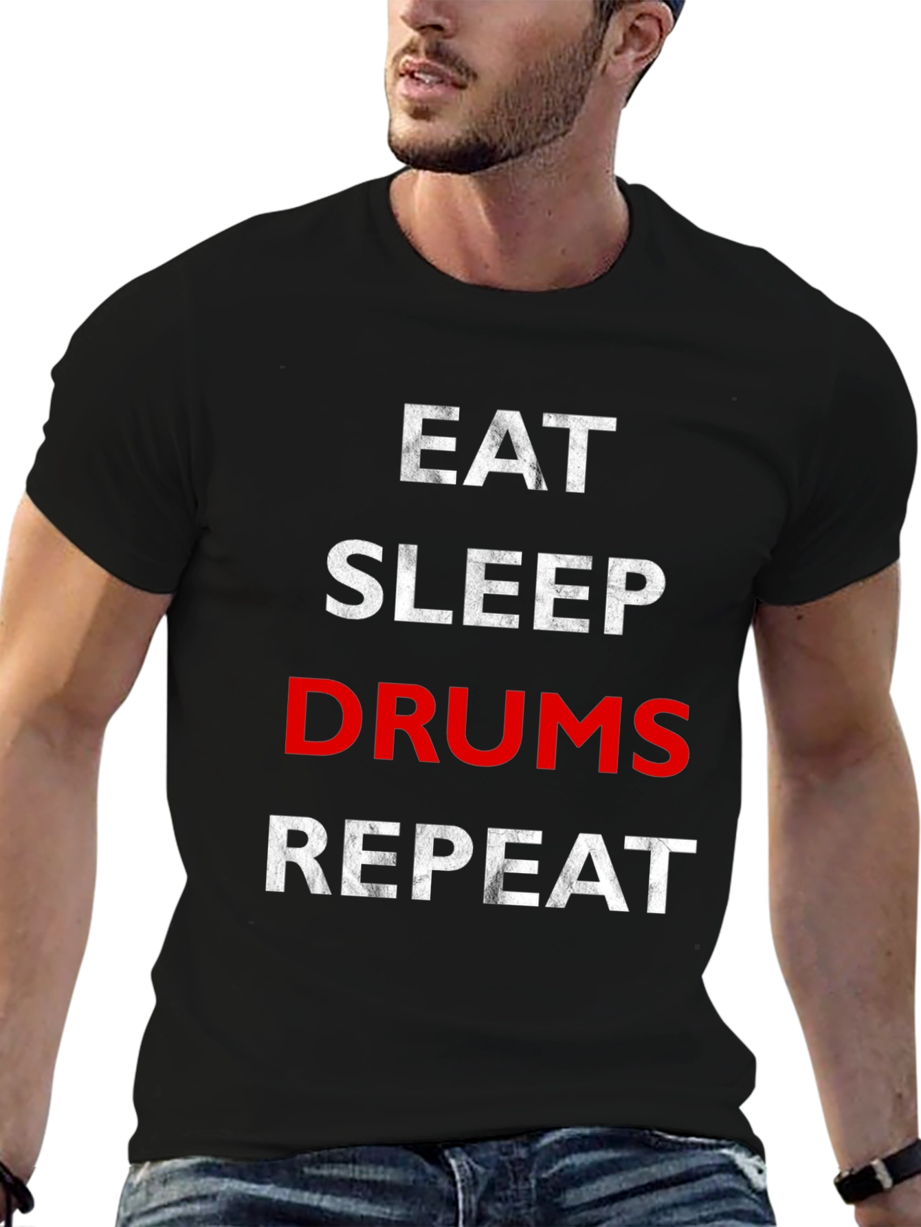 Eat Sleep Drums Repeat Graphic T-Shirt