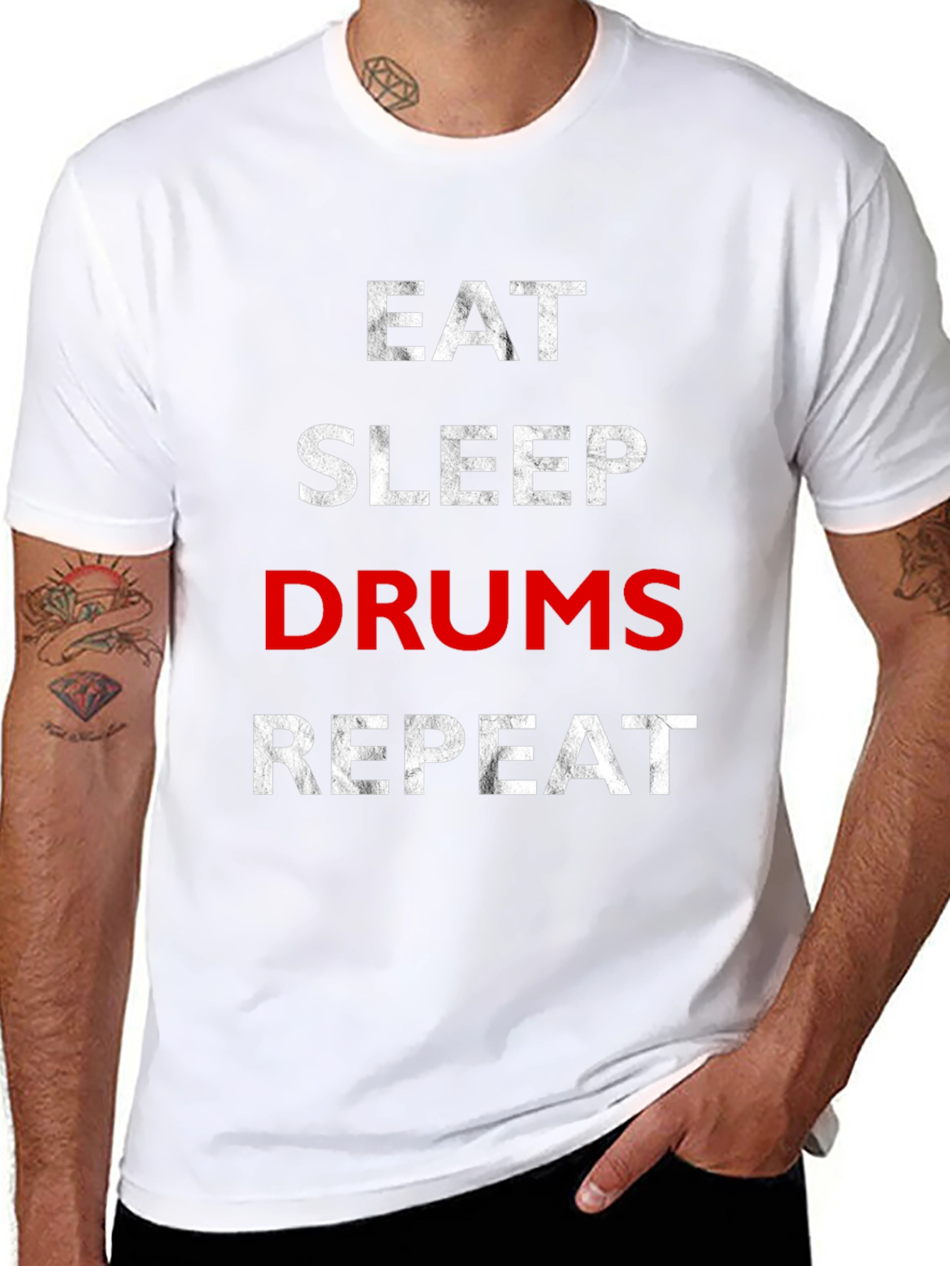Eat Sleep Drums Repeat Graphic T-Shirt