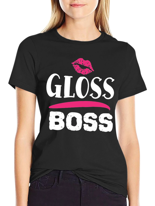 Gloss Boss Graphic Tee - Black Cotton T-Shirt