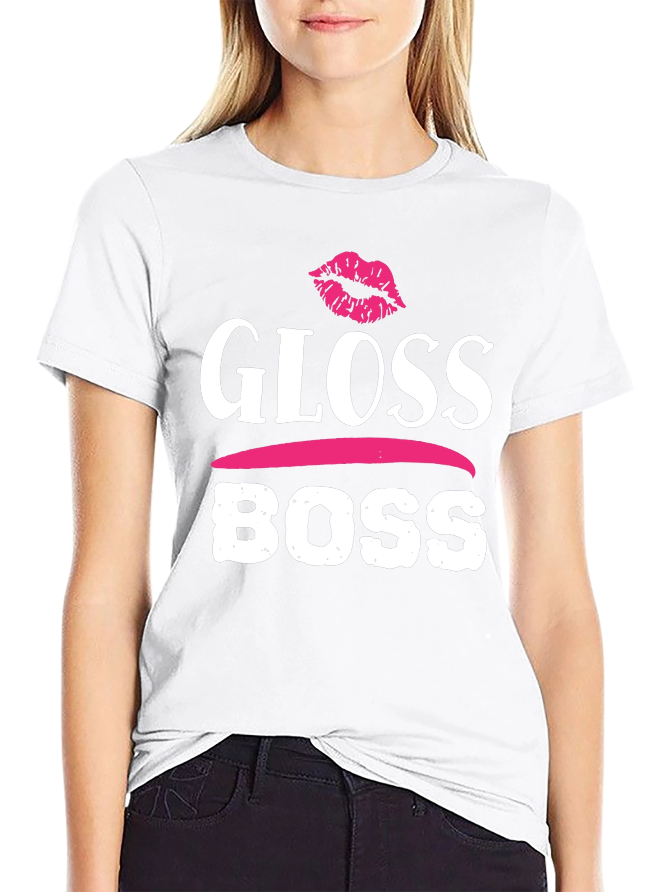 Gloss Boss Graphic Tee - Black Cotton T-Shirt
