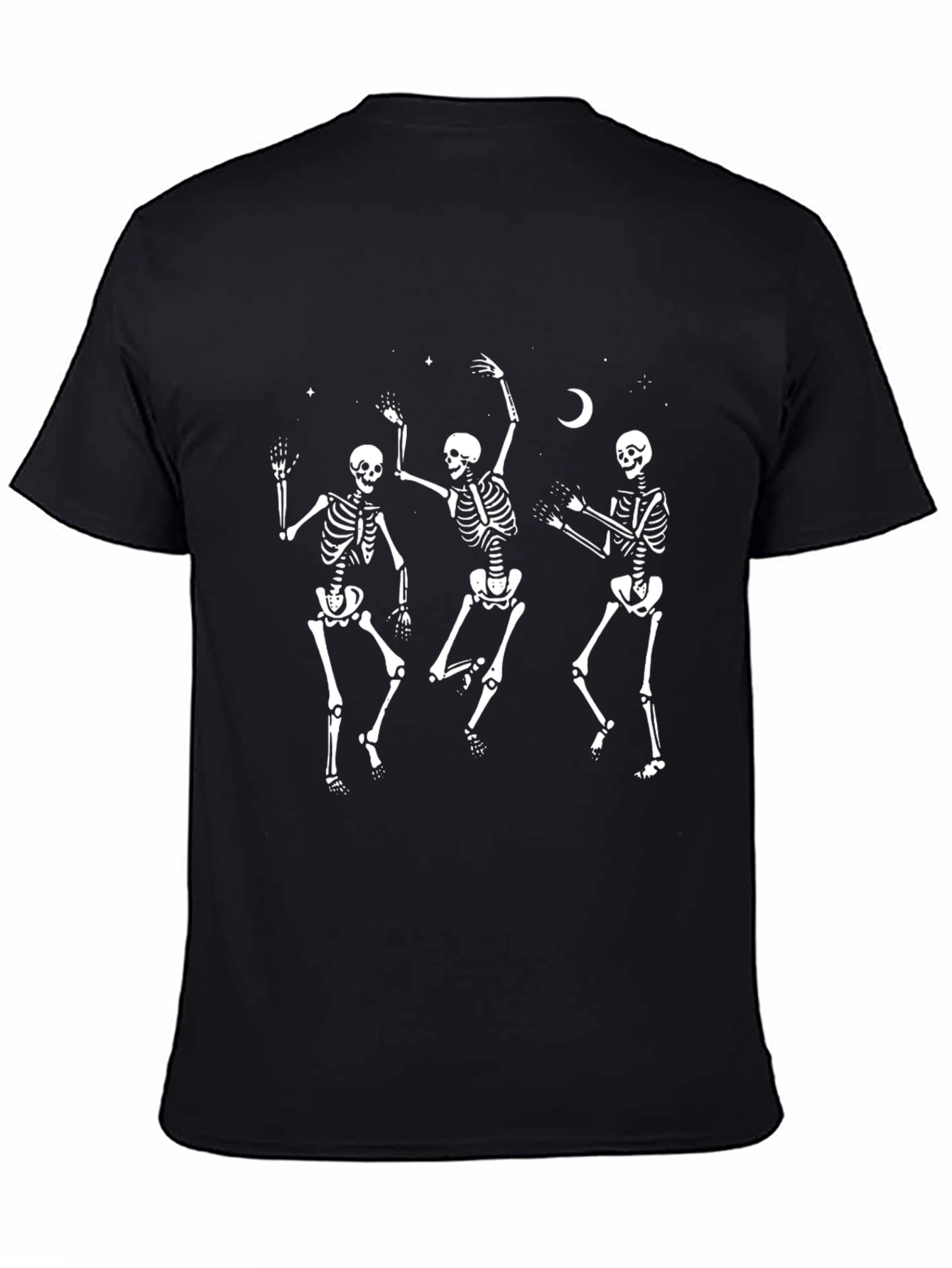 Dancing Skeletons Graphic Tee - Black Cotton T-Shirt