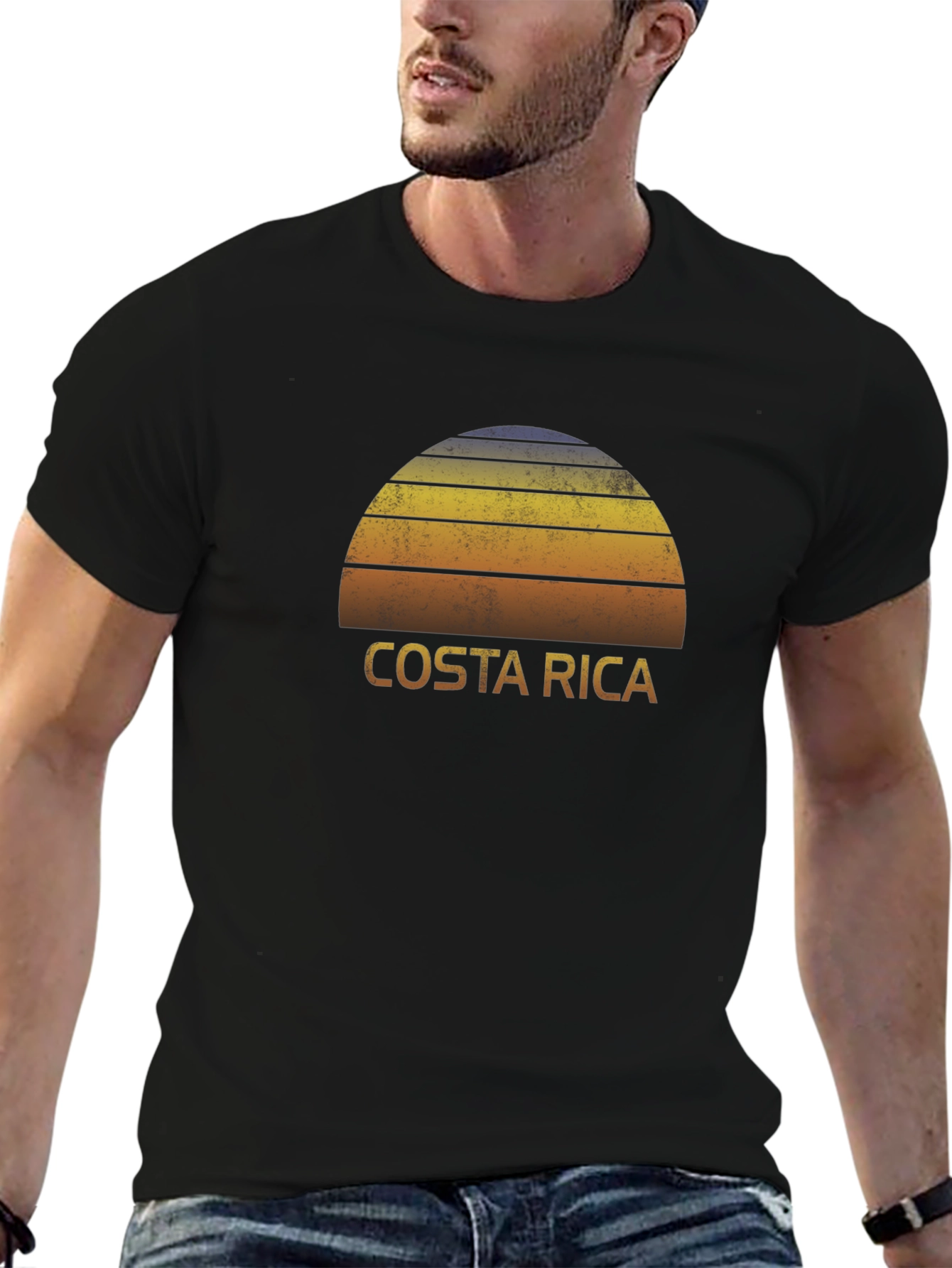 Costa Rica Sunset Graphic Tee - Retro Travel Shirt