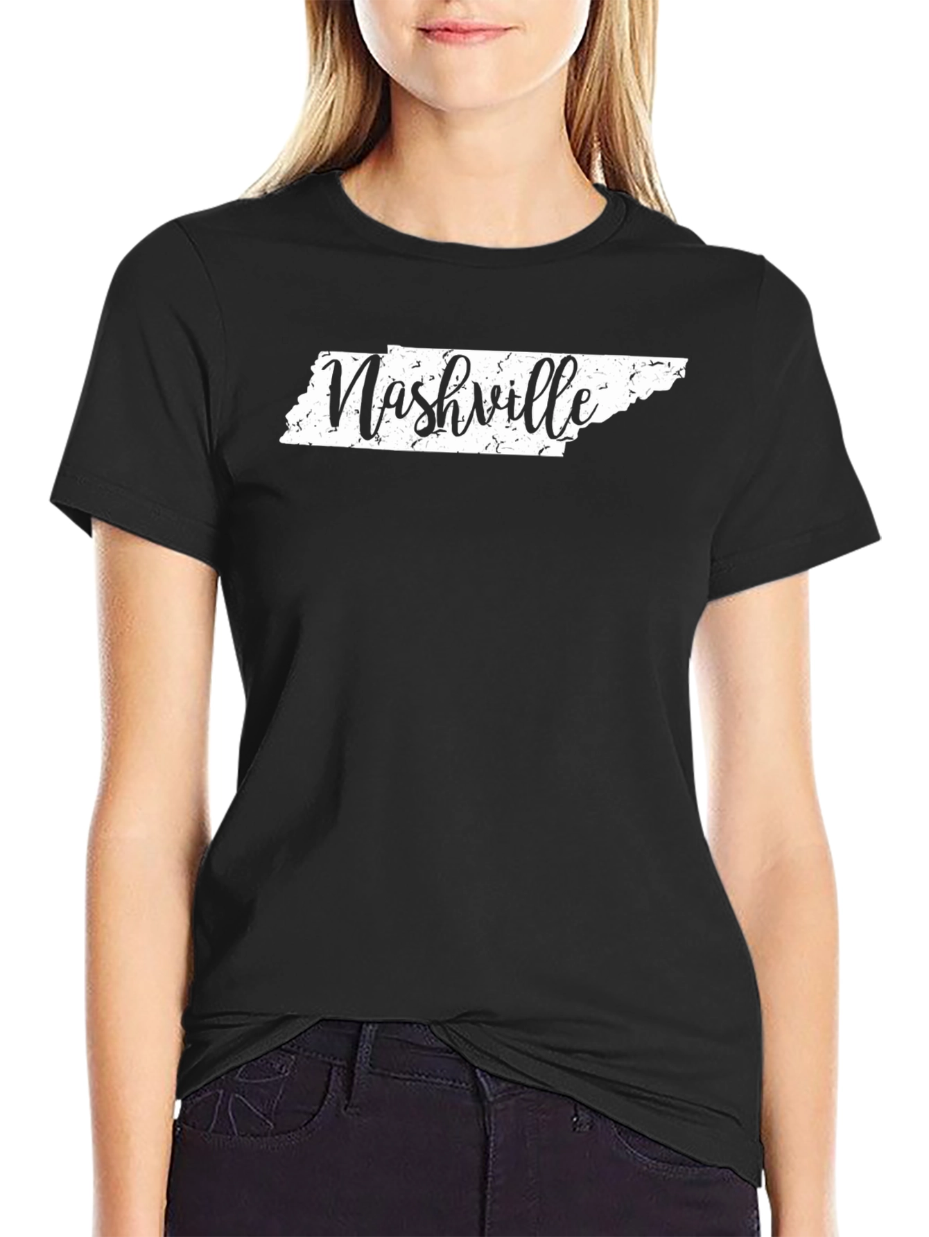 Nashville Tennessee Map Graphic Tee - Black