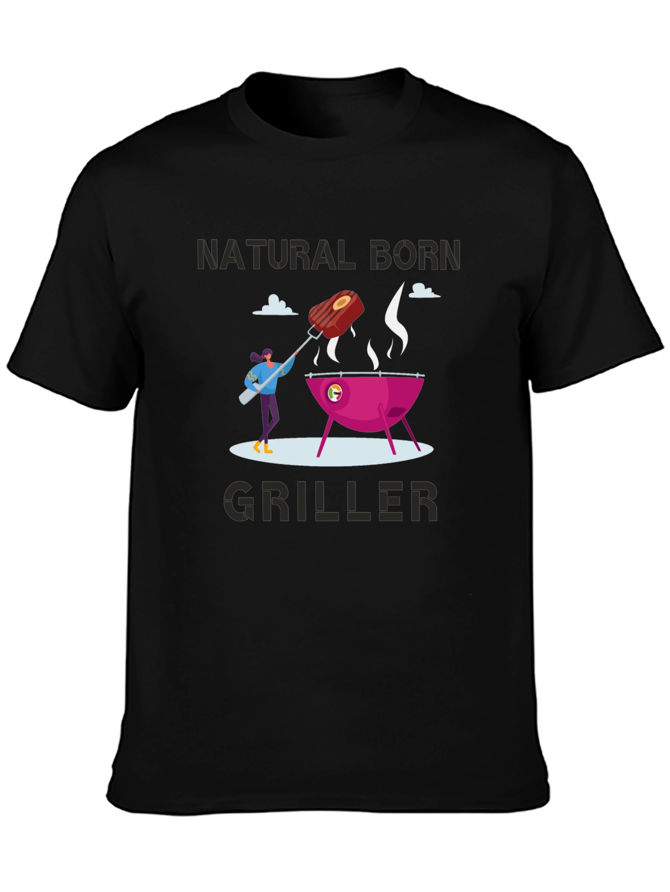 Natural Born Griller T-Shirt - BBQ Lover Tee