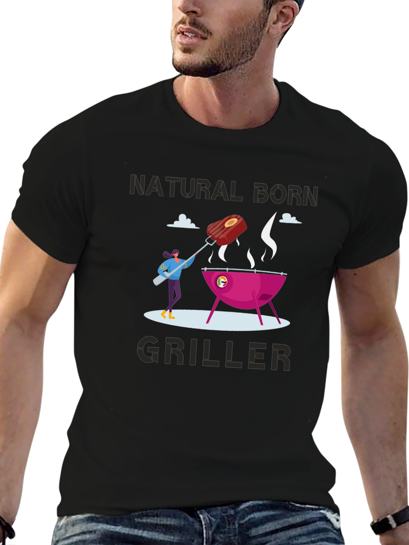 Natural Born Griller T-Shirt - BBQ Lover Tee