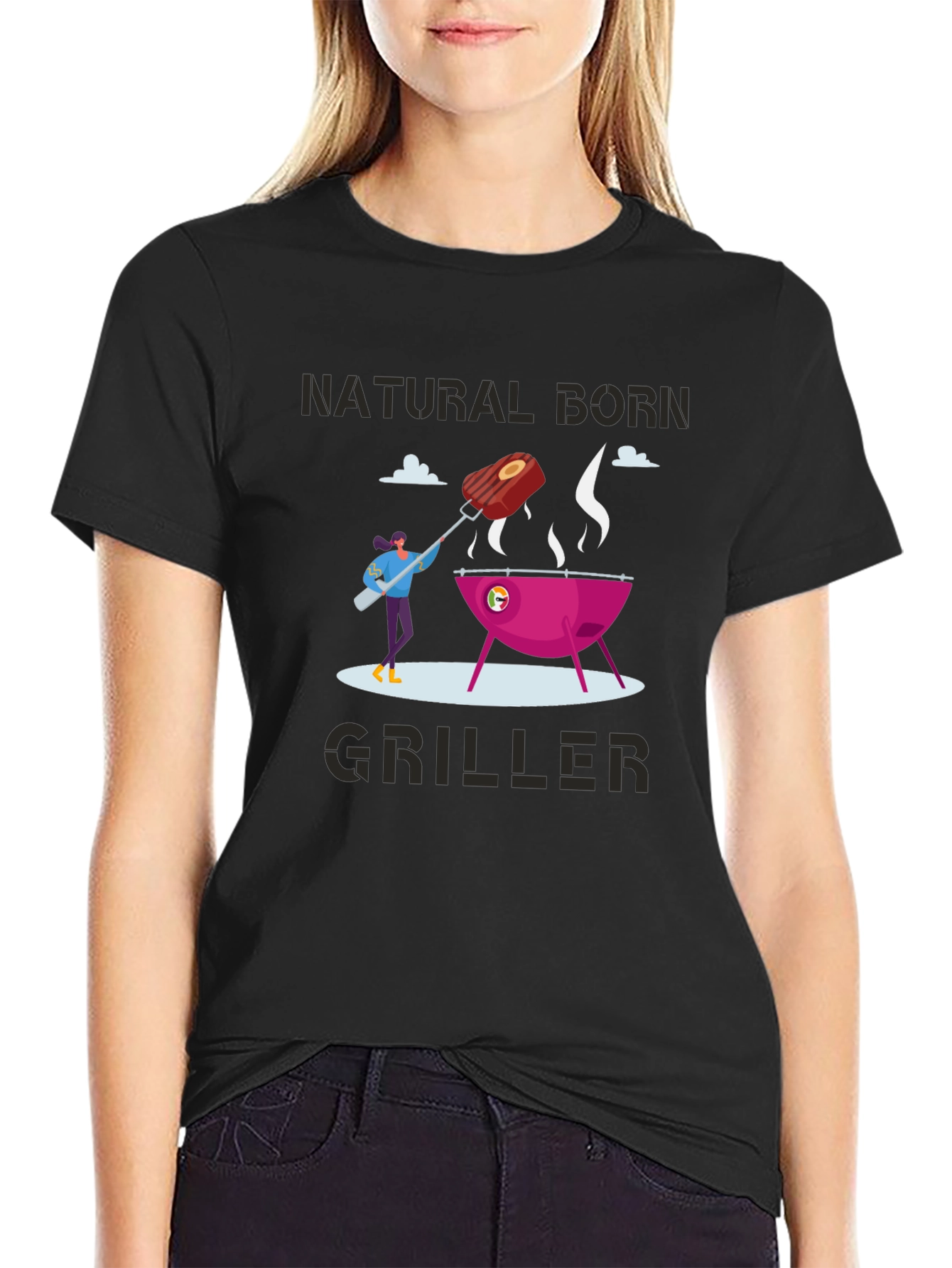 Natural Born Griller T-Shirt - BBQ Lover Tee