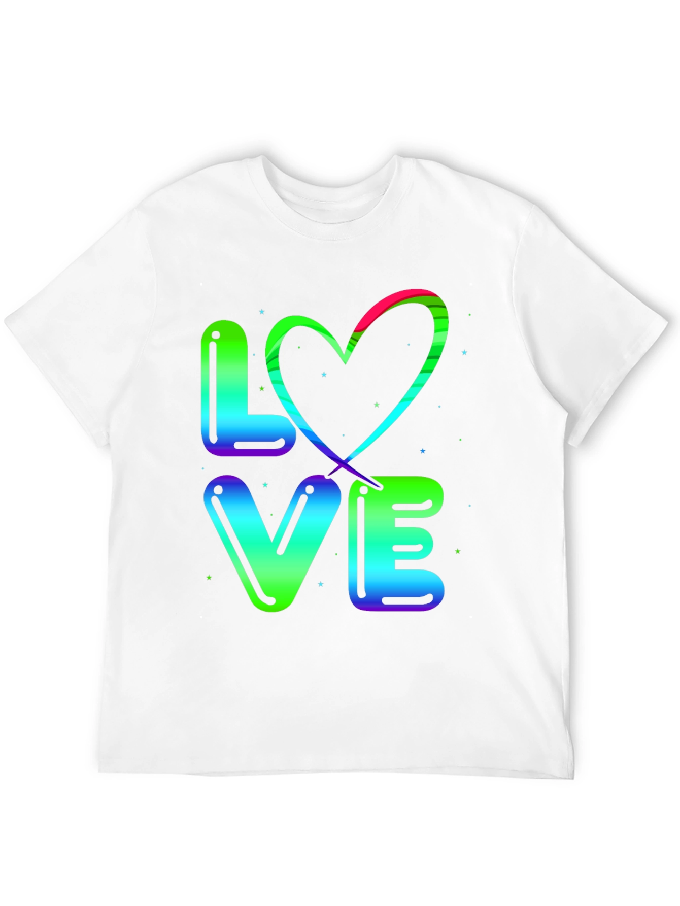 LOVE T-Shirt - Rainbow Heart Design