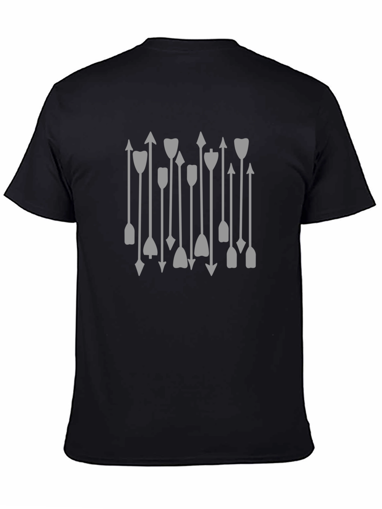 Trendy Arrow Pattern Black T-Shirt