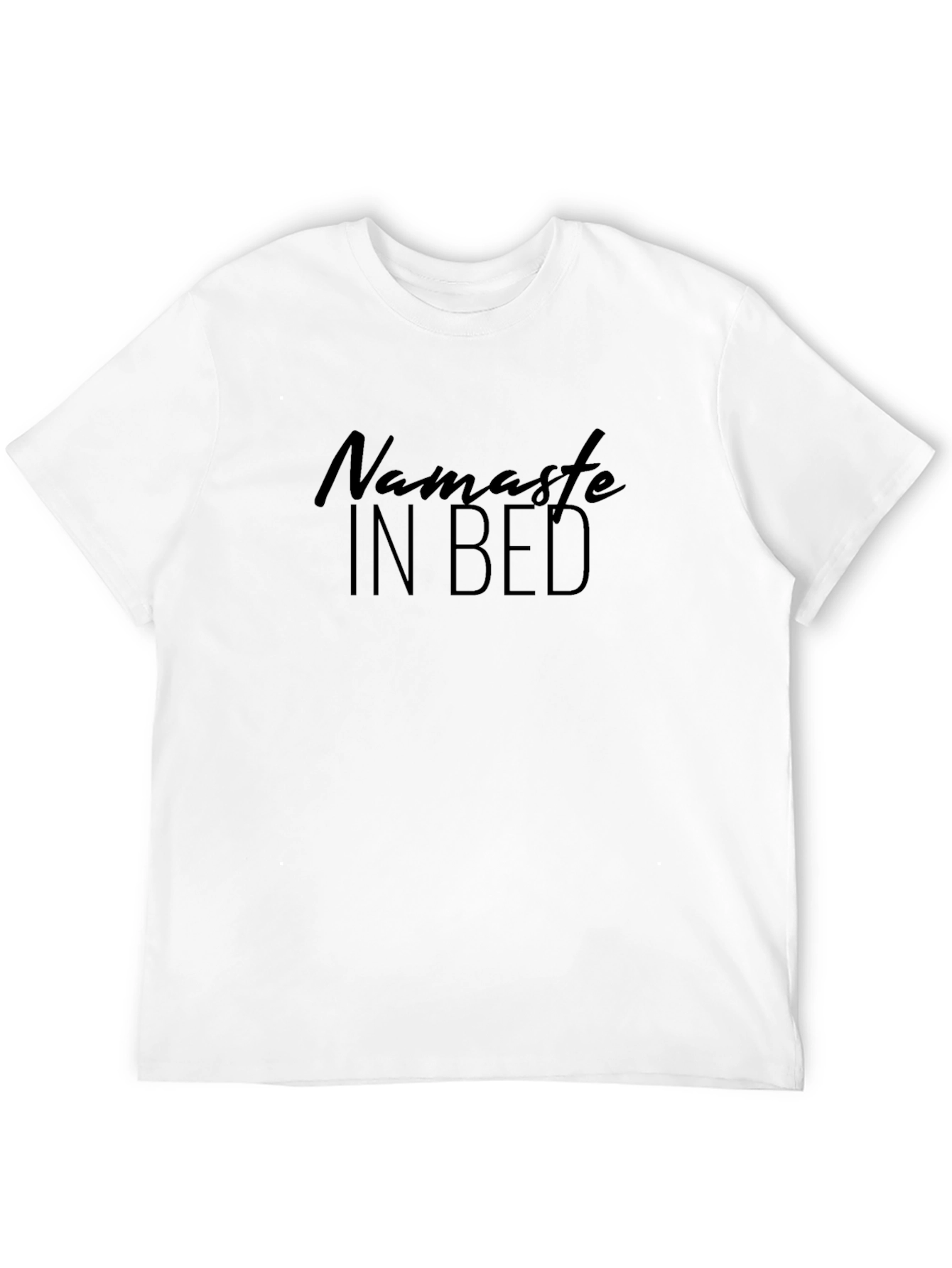 Namaste In Bed Black T-Shirt - Relaxed Comfort