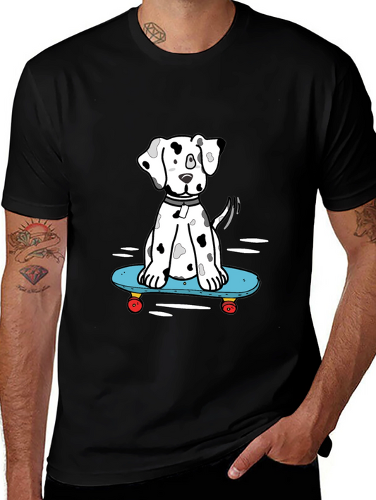 Skateboarding Dalmatian T-Shirt – Funny Dog Skate Graphic Tee