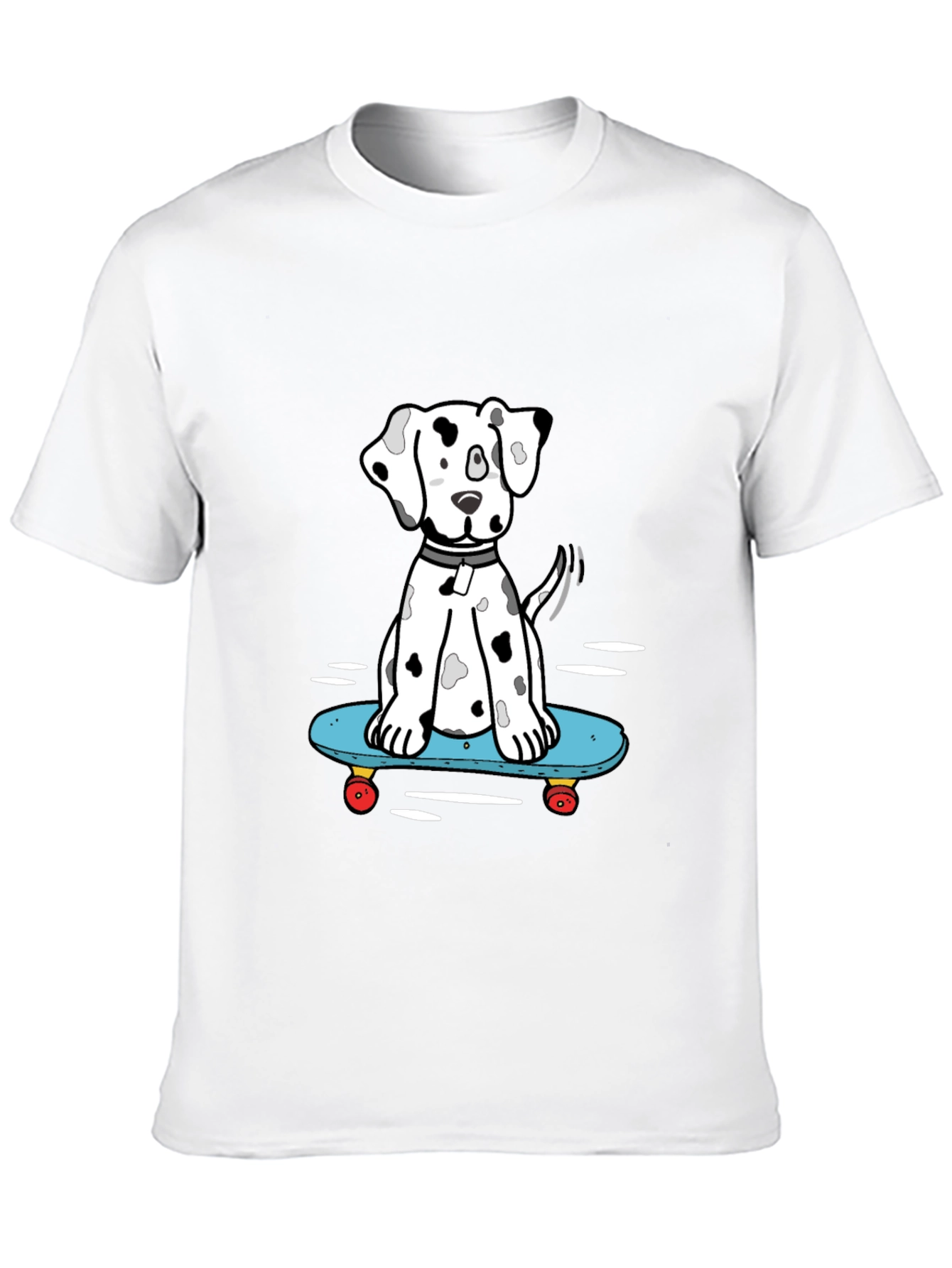 Skateboarding Dalmatian T-Shirt – Funny Dog Skate Graphic Tee
